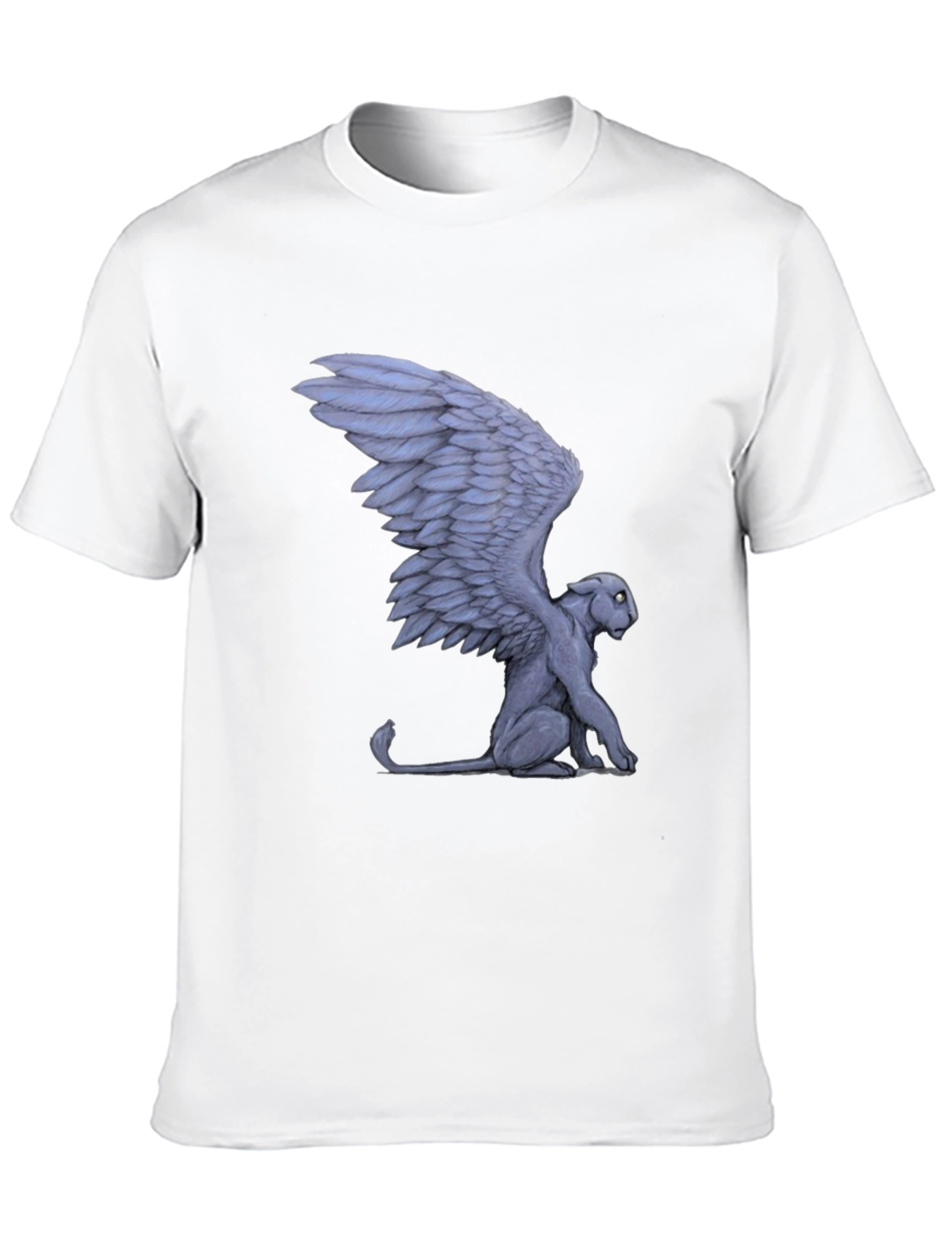 Winged Cat Graphic Tee - Black Cotton T-Shirt