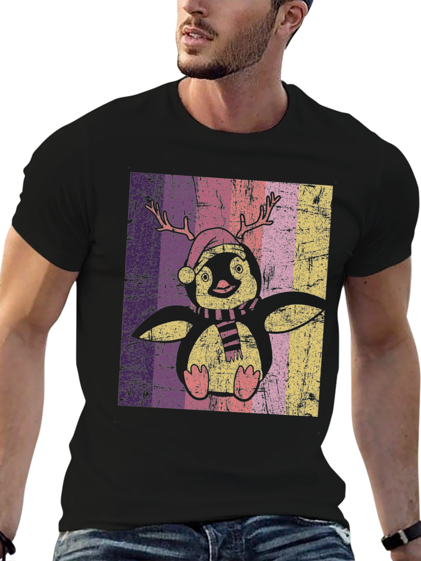 Penguin Reindeer Holiday T-Shirt