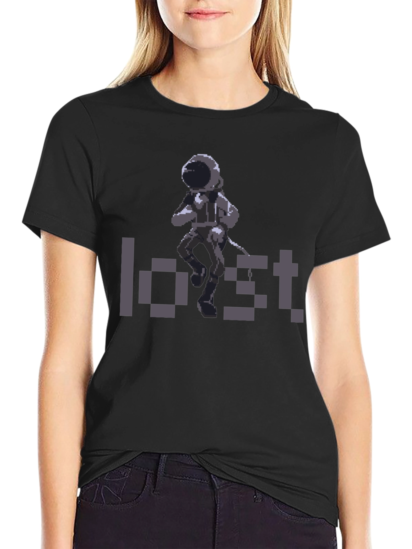 Lost Astronaut Graphic T-Shirt - Retro Pixel Style