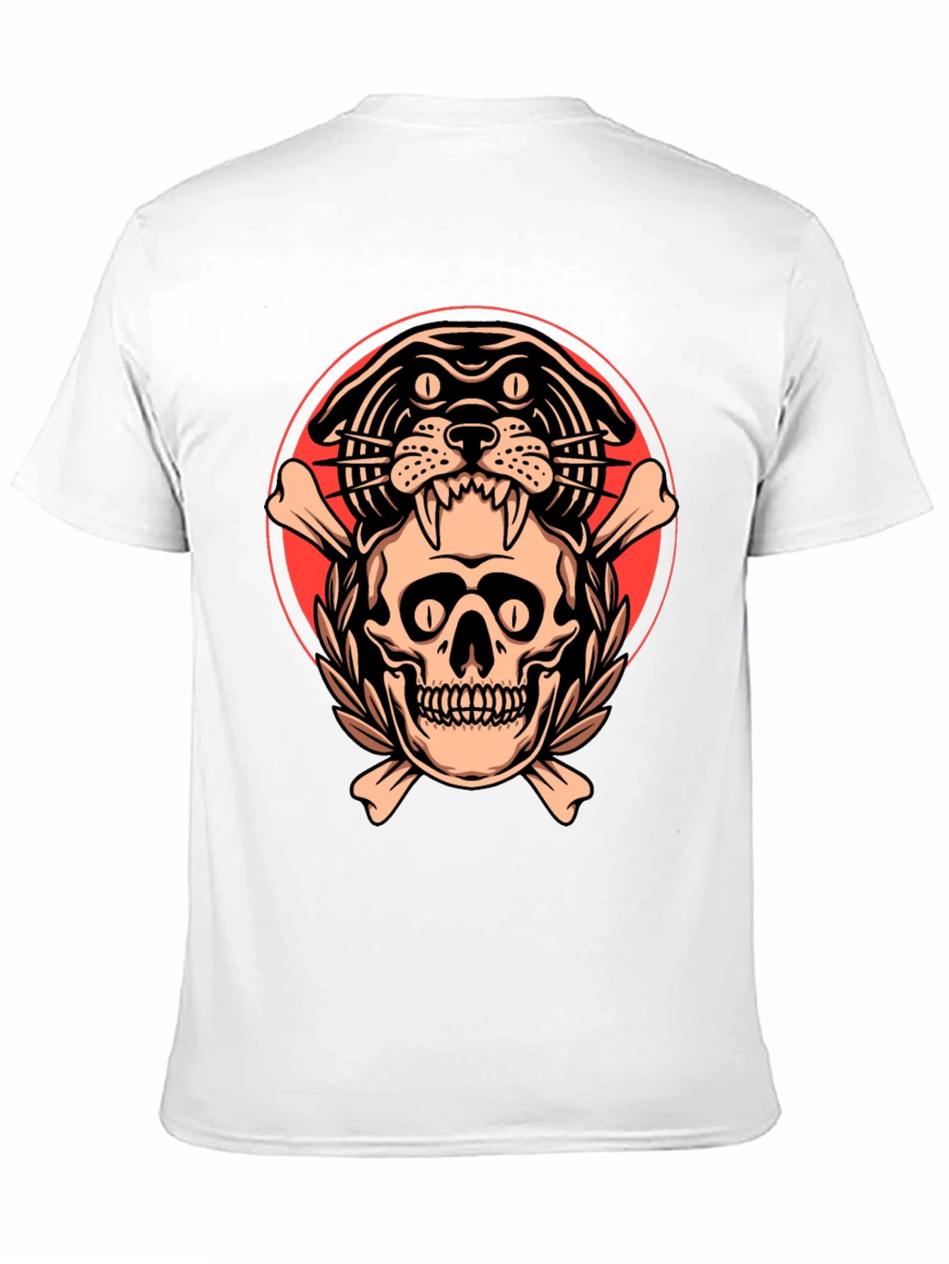 Skull & Panther Graphic Tee - Mens Black T-Shirt