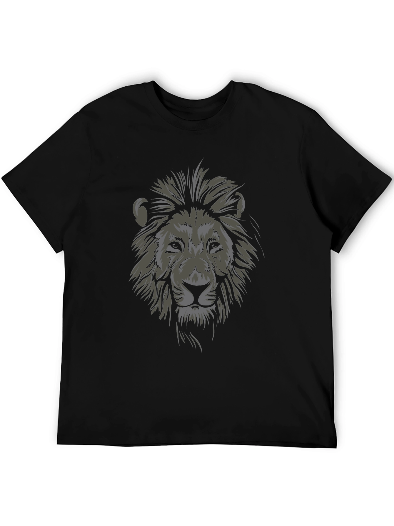 Lion Graphic Tee - Stylish Mens Black T-Shirt