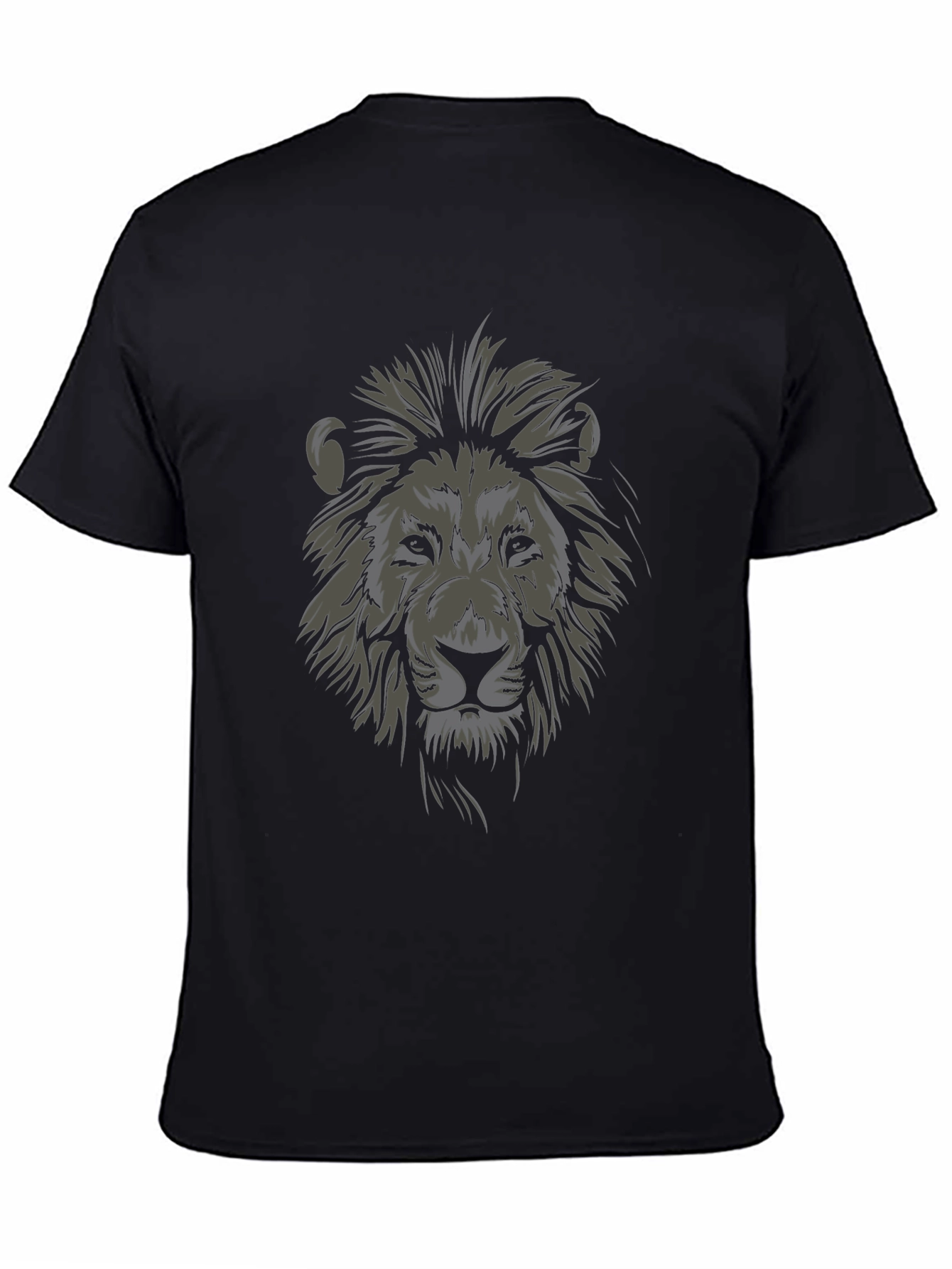 Lion Graphic Tee - Stylish Mens Black T-Shirt