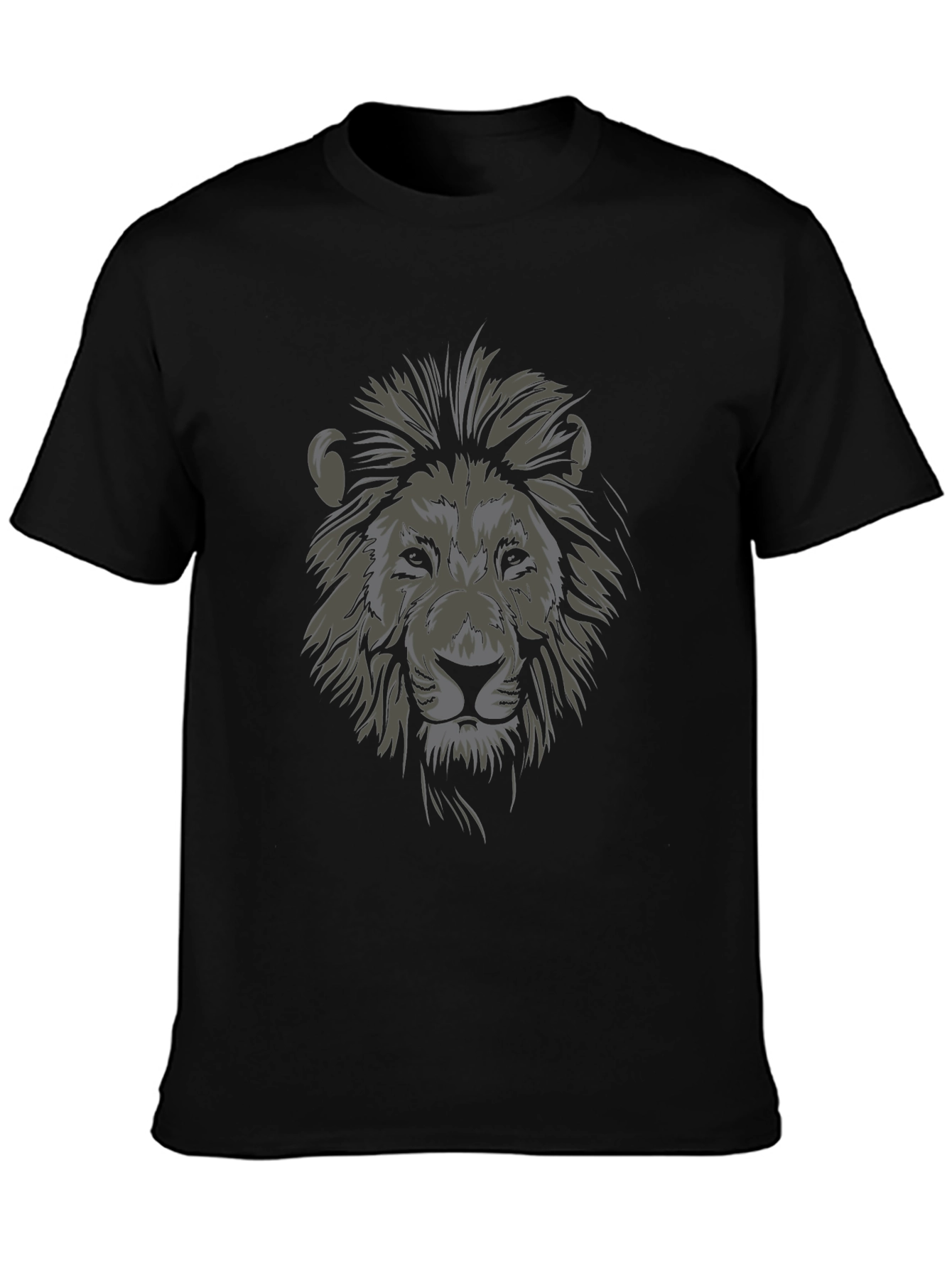Lion Graphic Tee - Stylish Mens Black T-Shirt