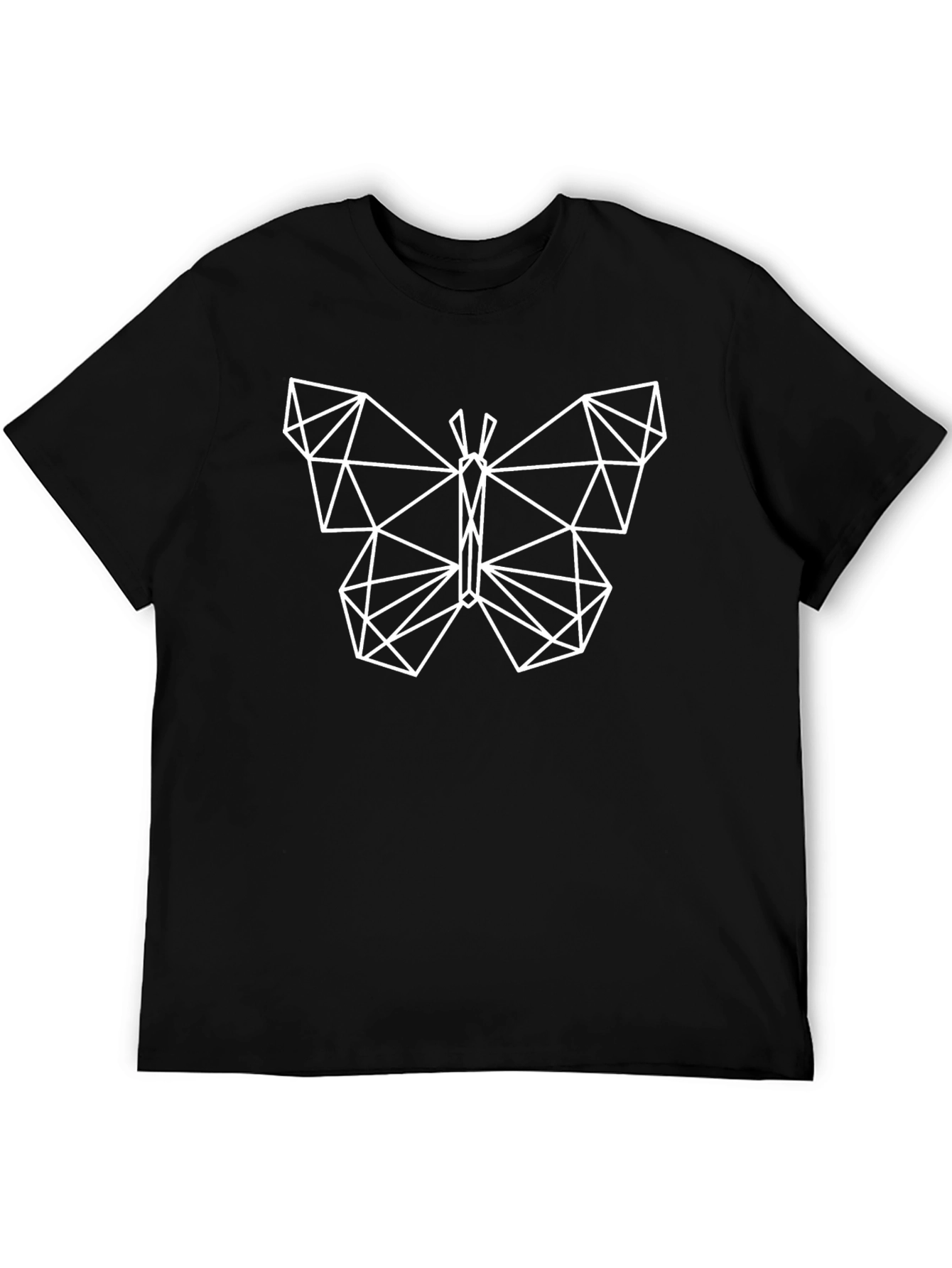 Geometric Butterfly Graphic Tee - Black
