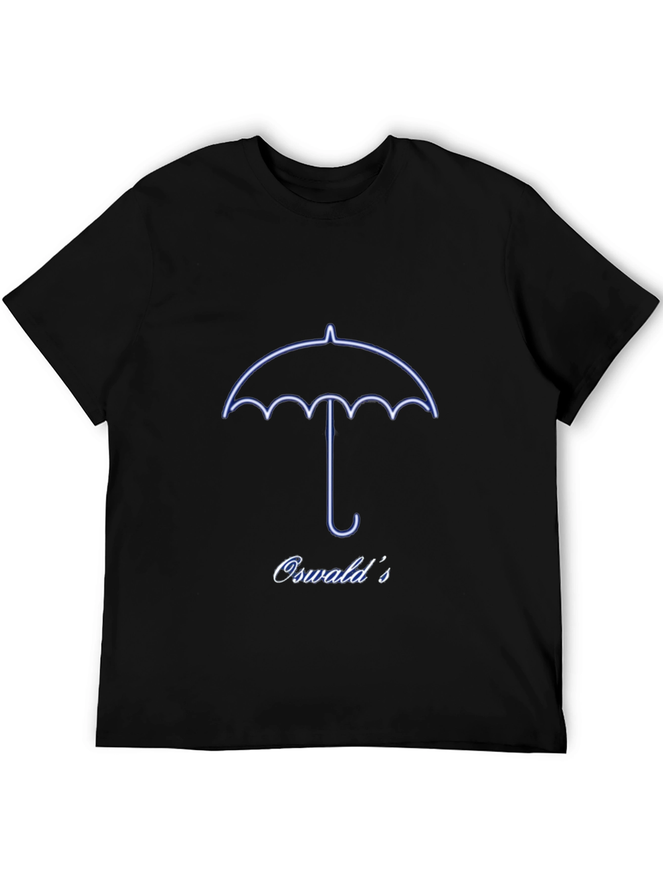 Oswalds Umbrella Graphic Tee - Trendy Black T-Shirt