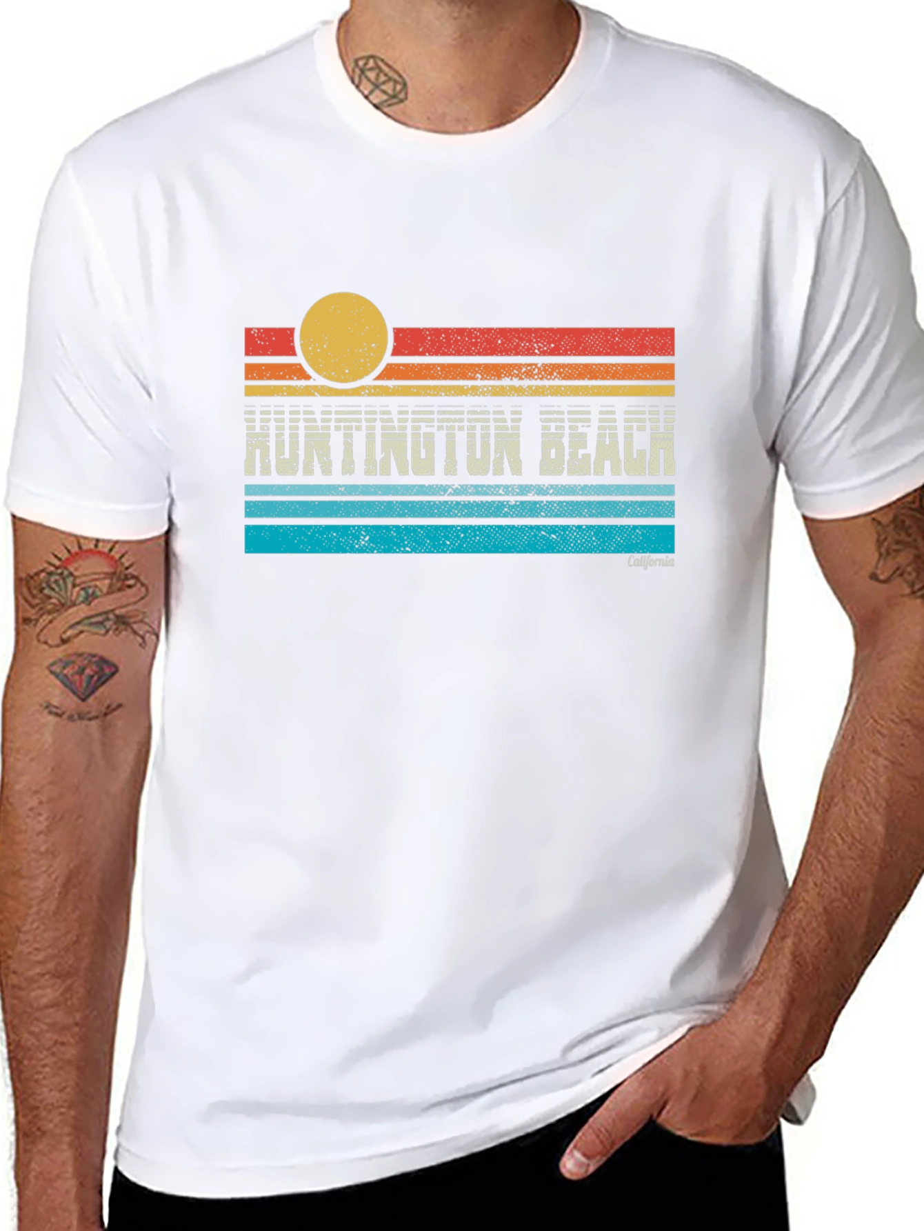 Retro Huntington Beach California Graphic Tee