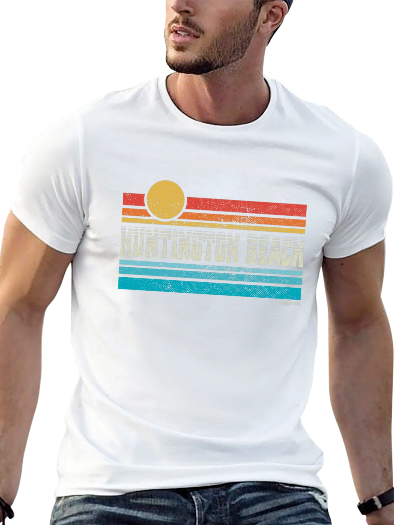 Retro Huntington Beach California Graphic Tee