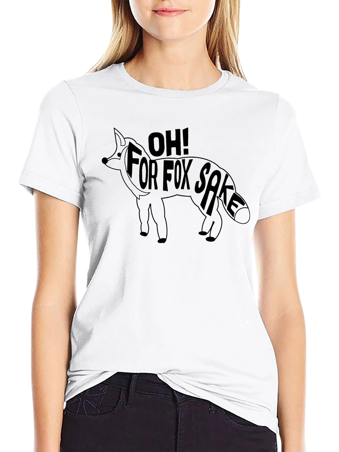 Oh! For Fox Sake Black Graphic T-Shirt