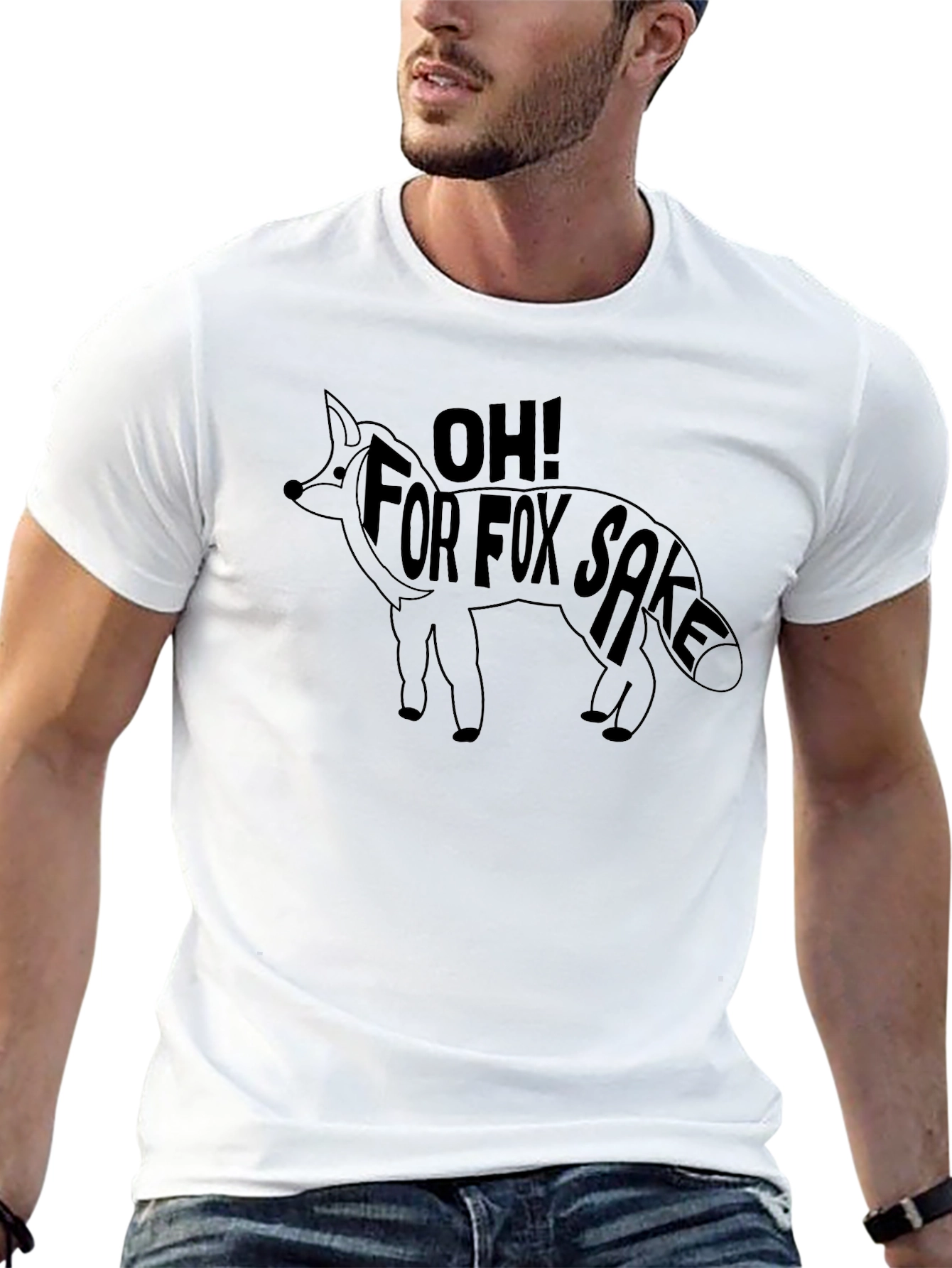 Oh! For Fox Sake Black Graphic T-Shirt
