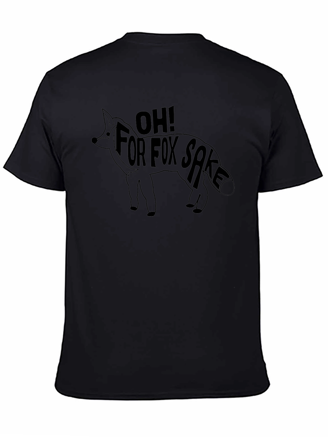 Oh! For Fox Sake Black Graphic T-Shirt