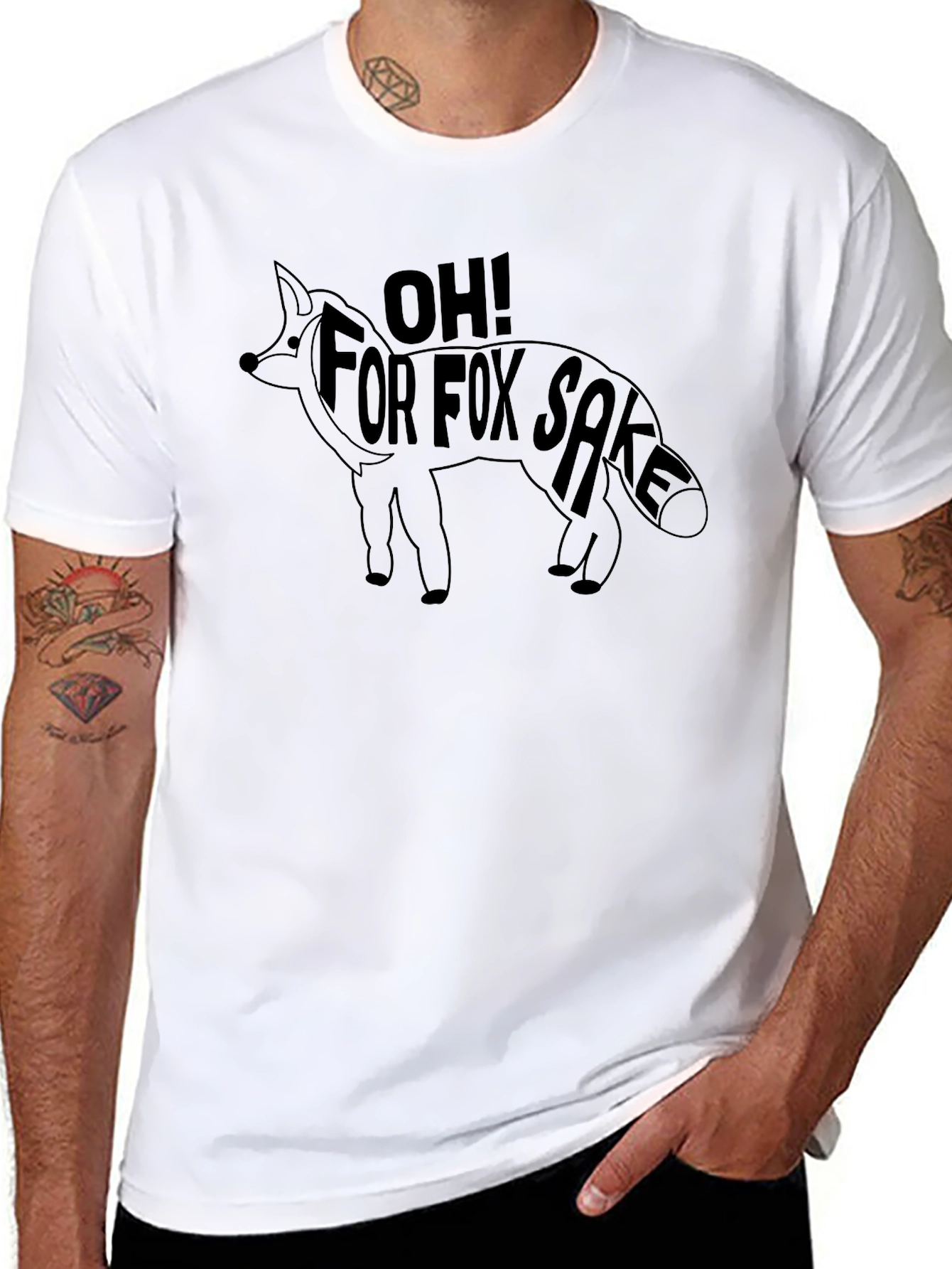 Oh! For Fox Sake Black Graphic T-Shirt
