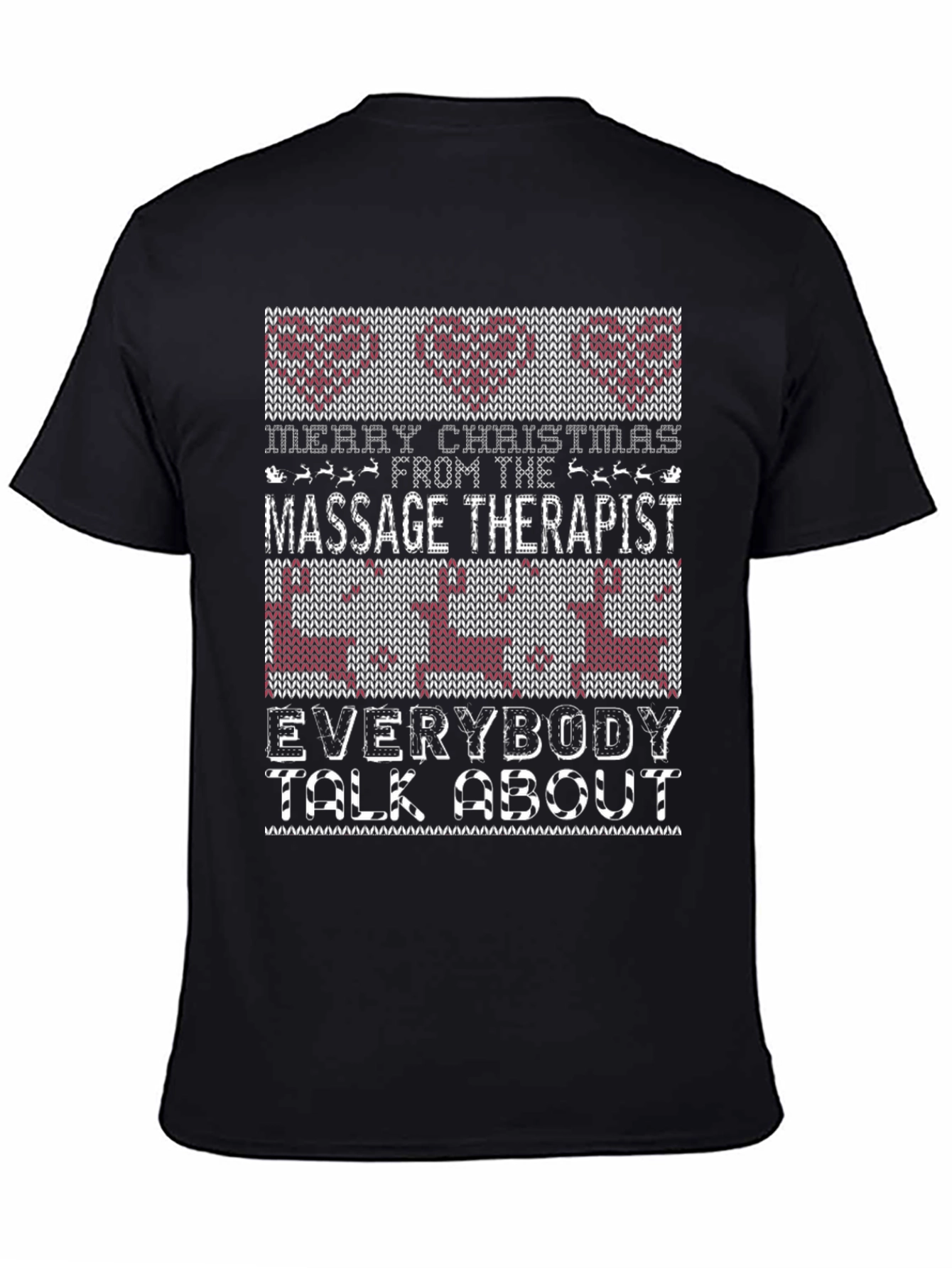 Merry Christmas Massage Therapist Ugly Sweater T-Shirt