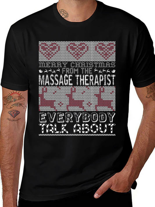 Merry Christmas Massage Therapist Ugly Sweater T-Shirt