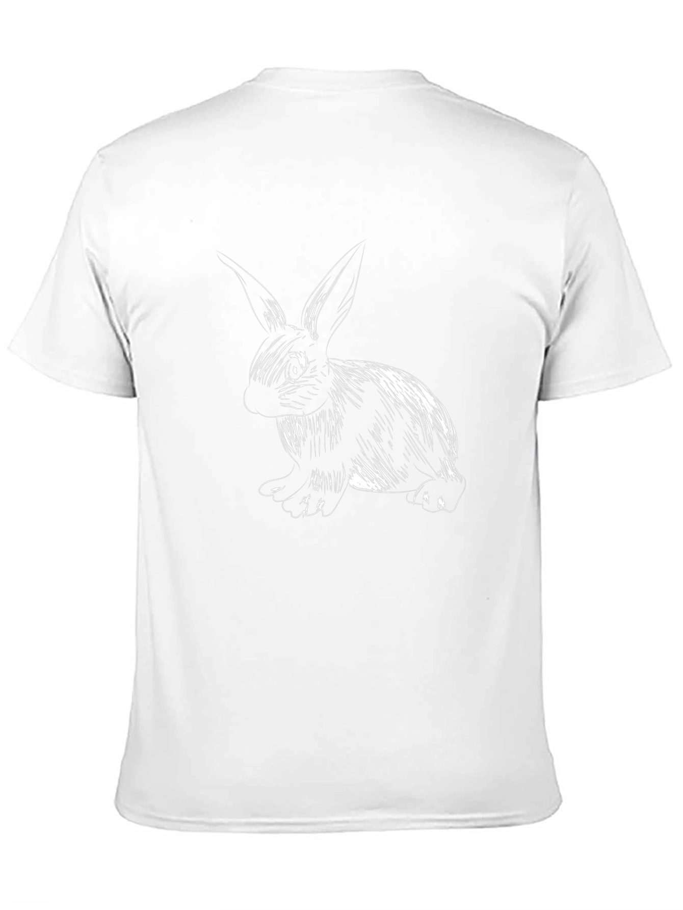 Black T-Shirt with White Bunny Graphic