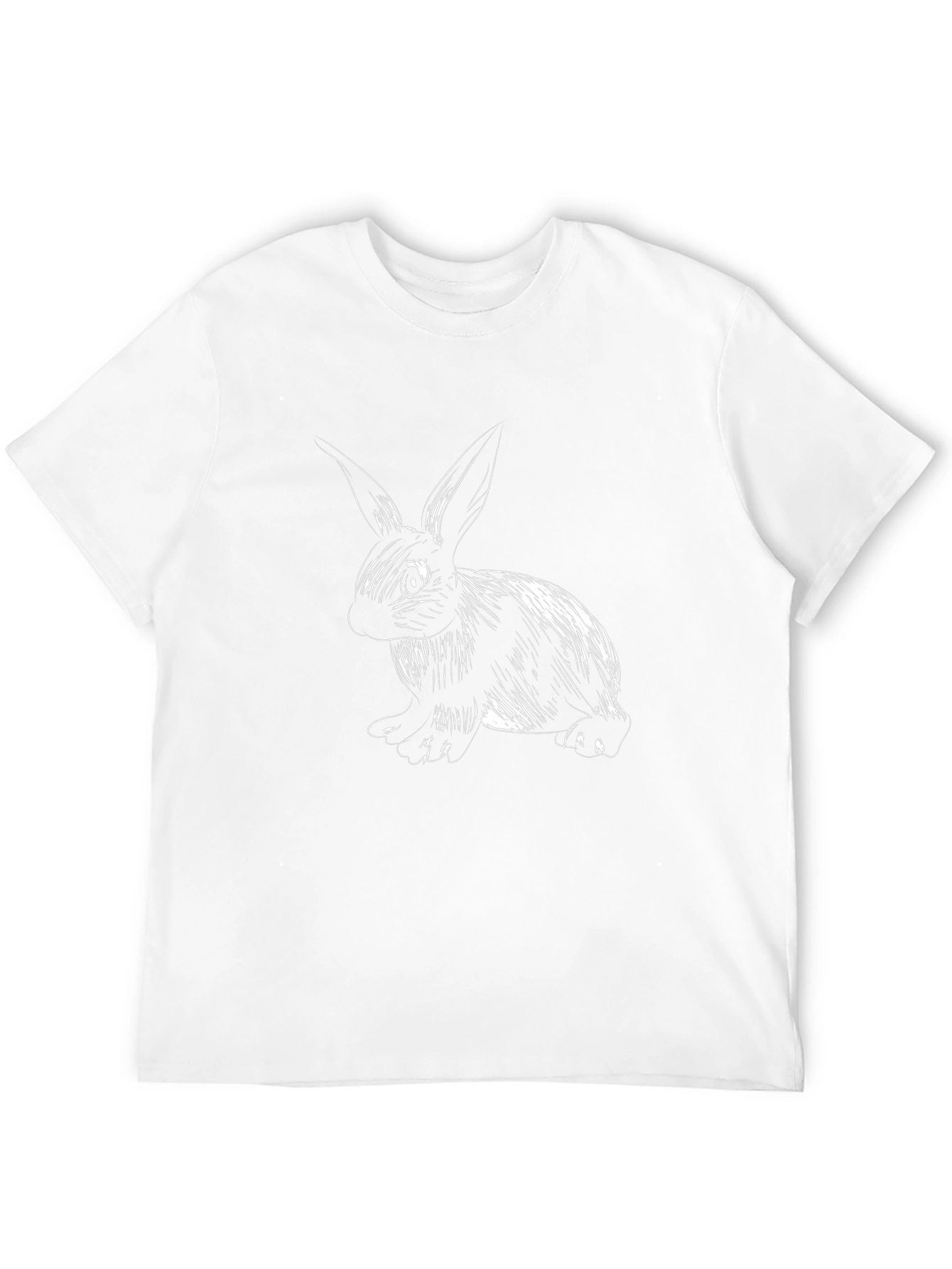 Black T-Shirt with White Bunny Graphic