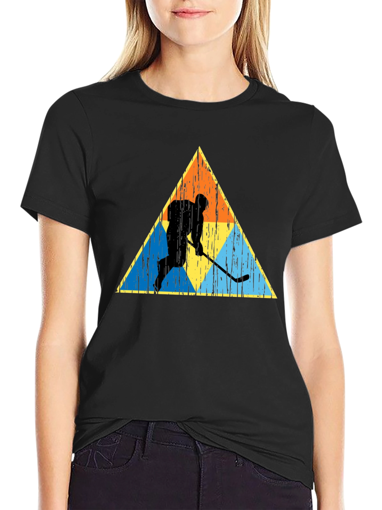 Retro Hockey Player Graphic Tee