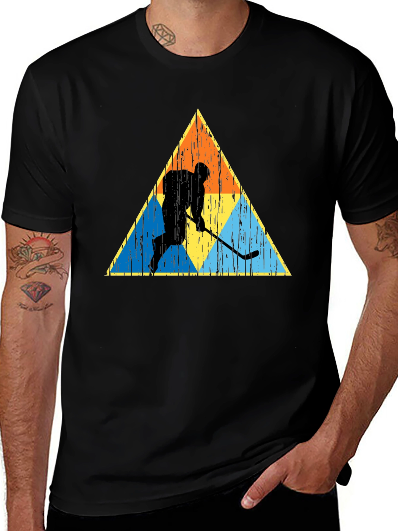 Retro Hockey Player Graphic Tee