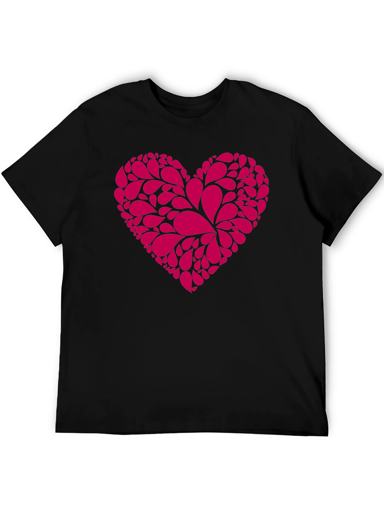 Heart Graphic Tee - Stylish Black Cotton T-Shirt