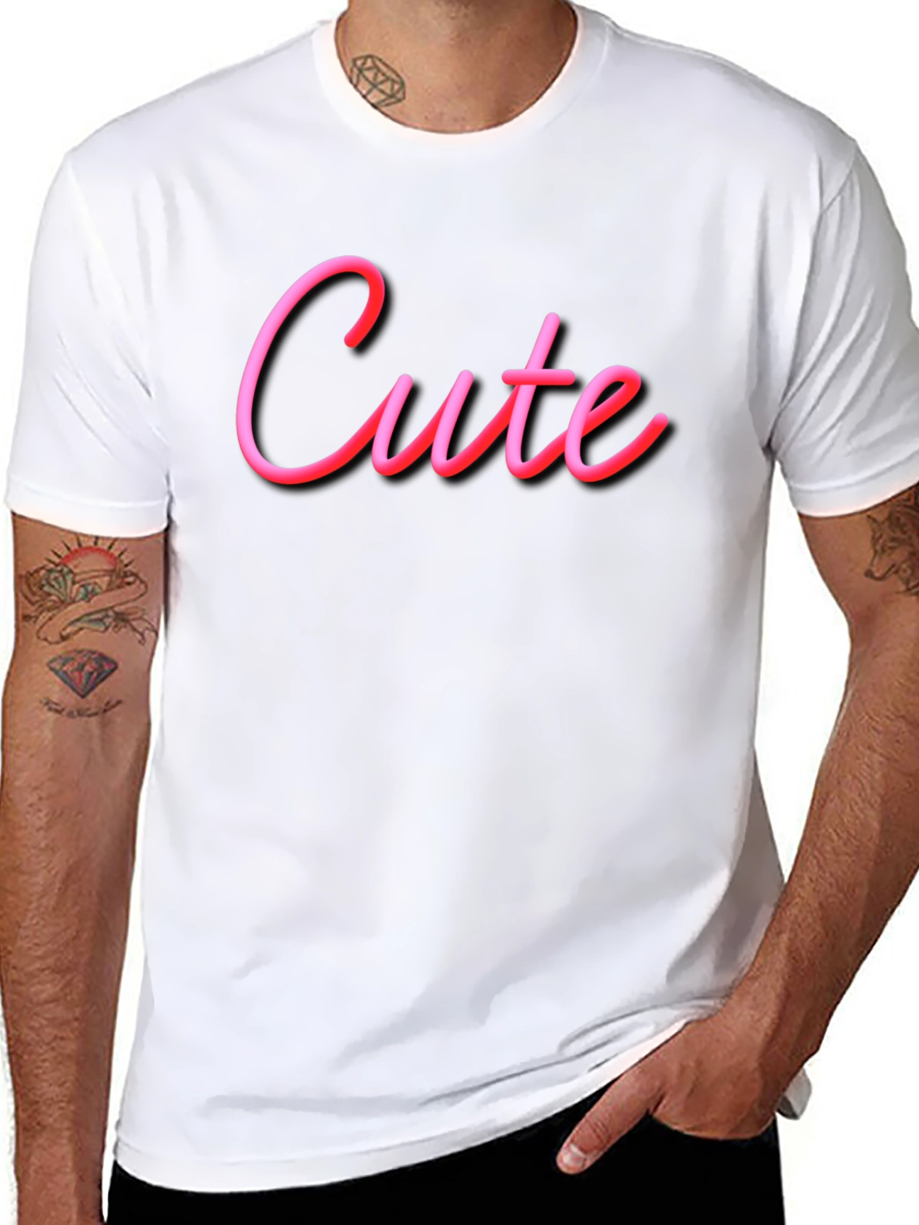 Cute Graphic Tee - Soft Black Cotton T-Shirt