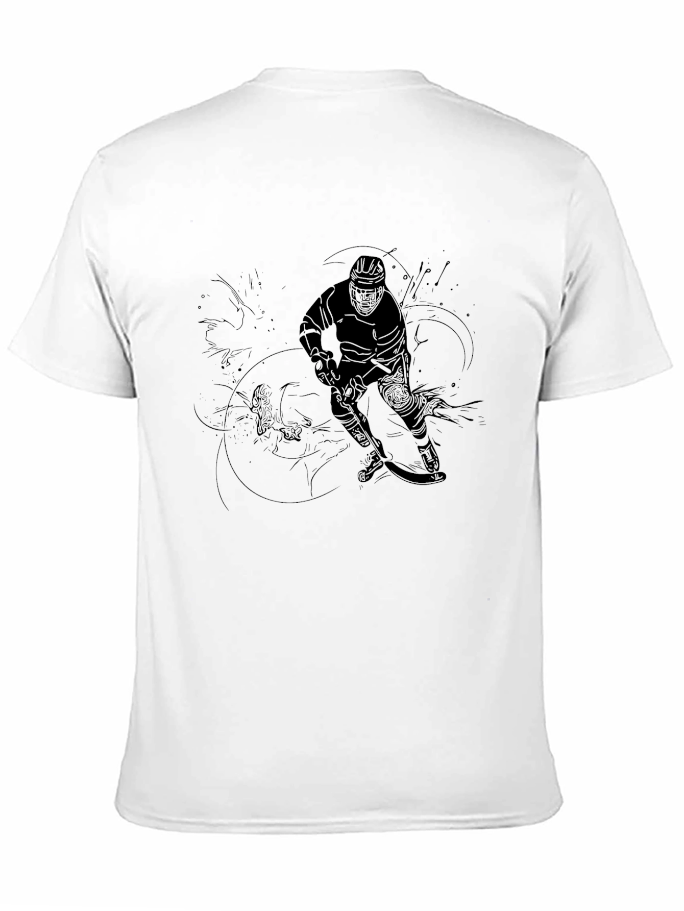 Hockey Player Graphic Black T-Shirt