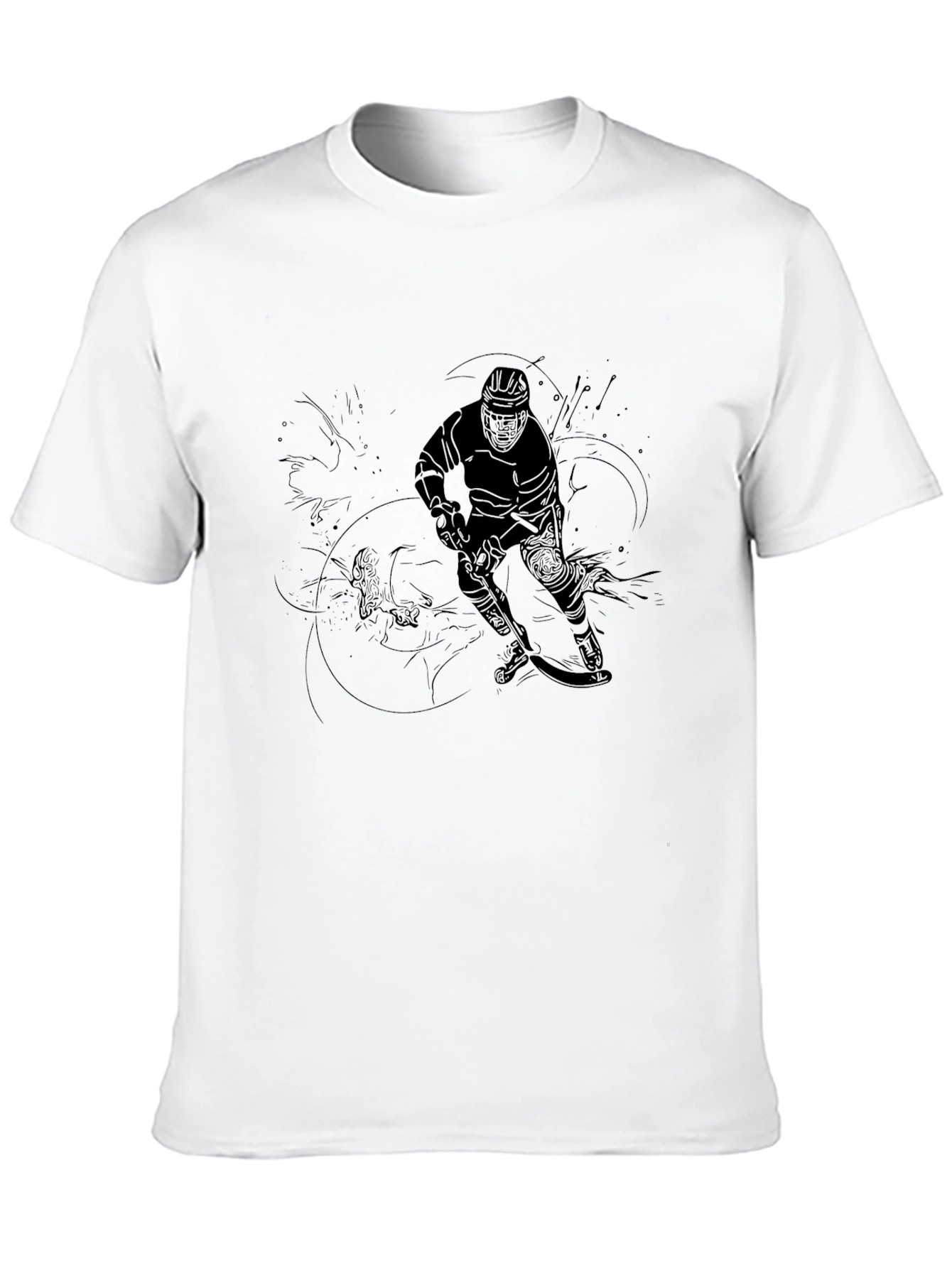 Hockey Player Graphic Black T-Shirt