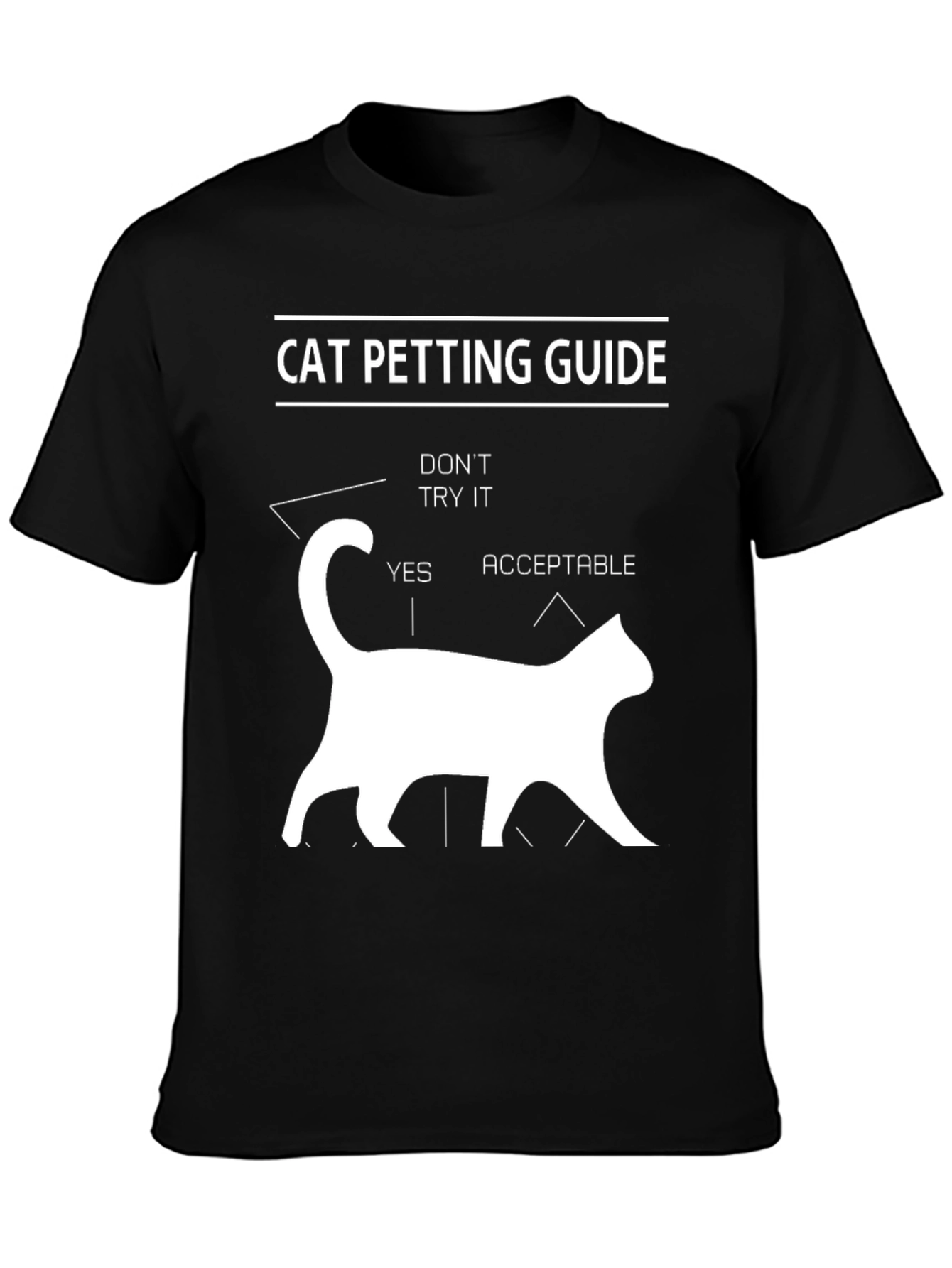 Cat Petting Guide T-Shirt Funny Graphic Tee