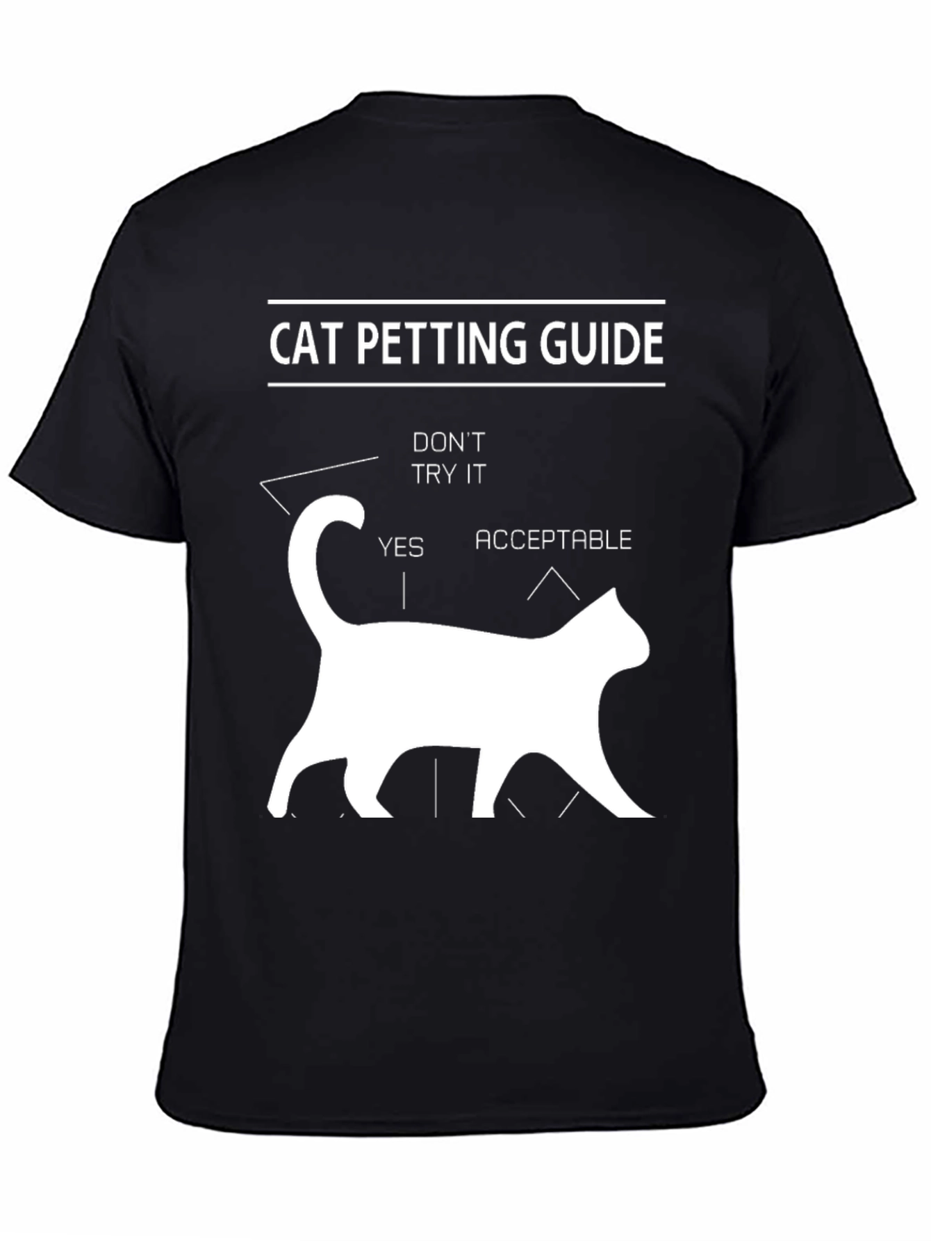 Cat Petting Guide T-Shirt Funny Graphic Tee