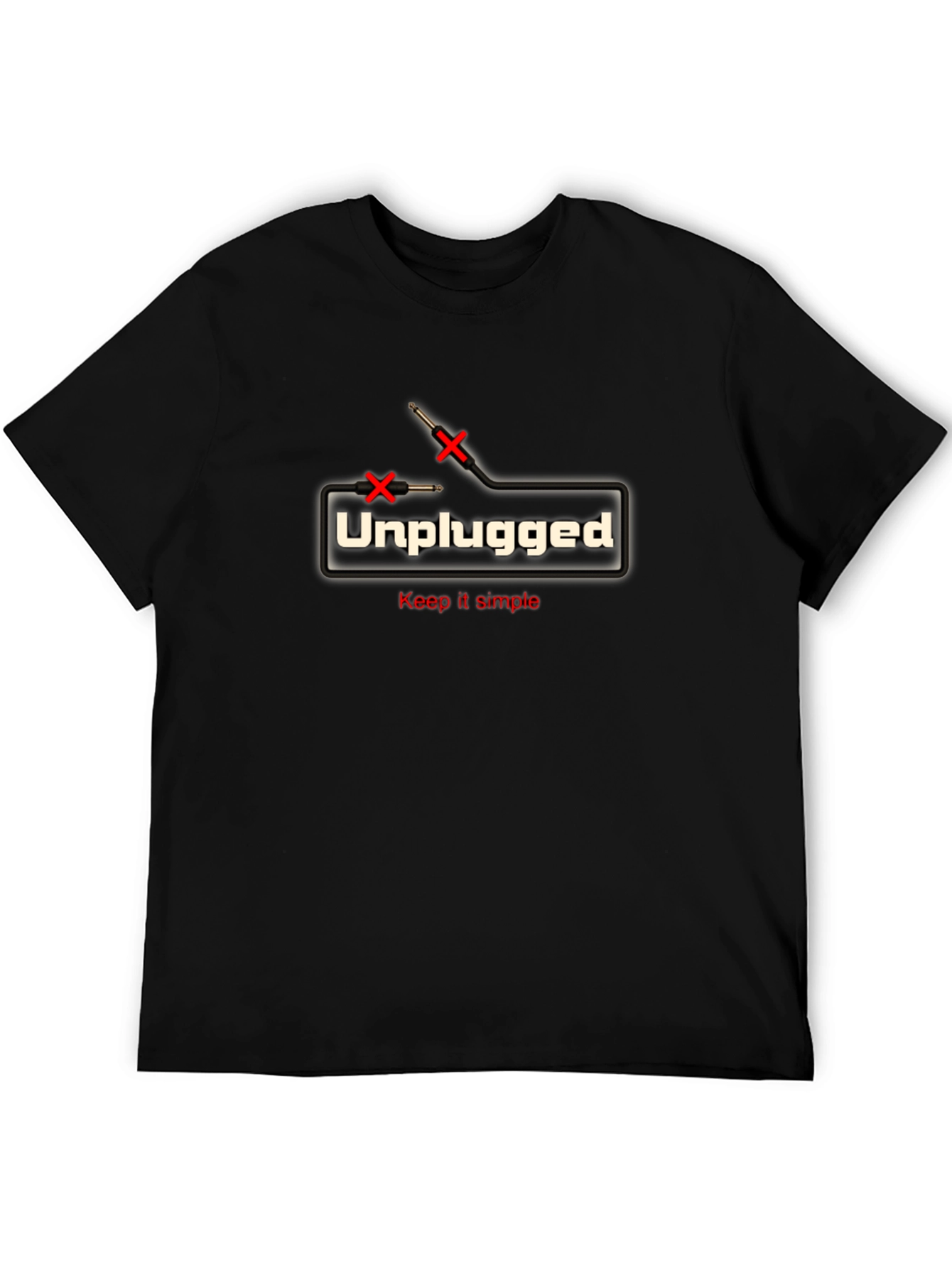 Unplugged Black Graphic Tee - Keep It Simple