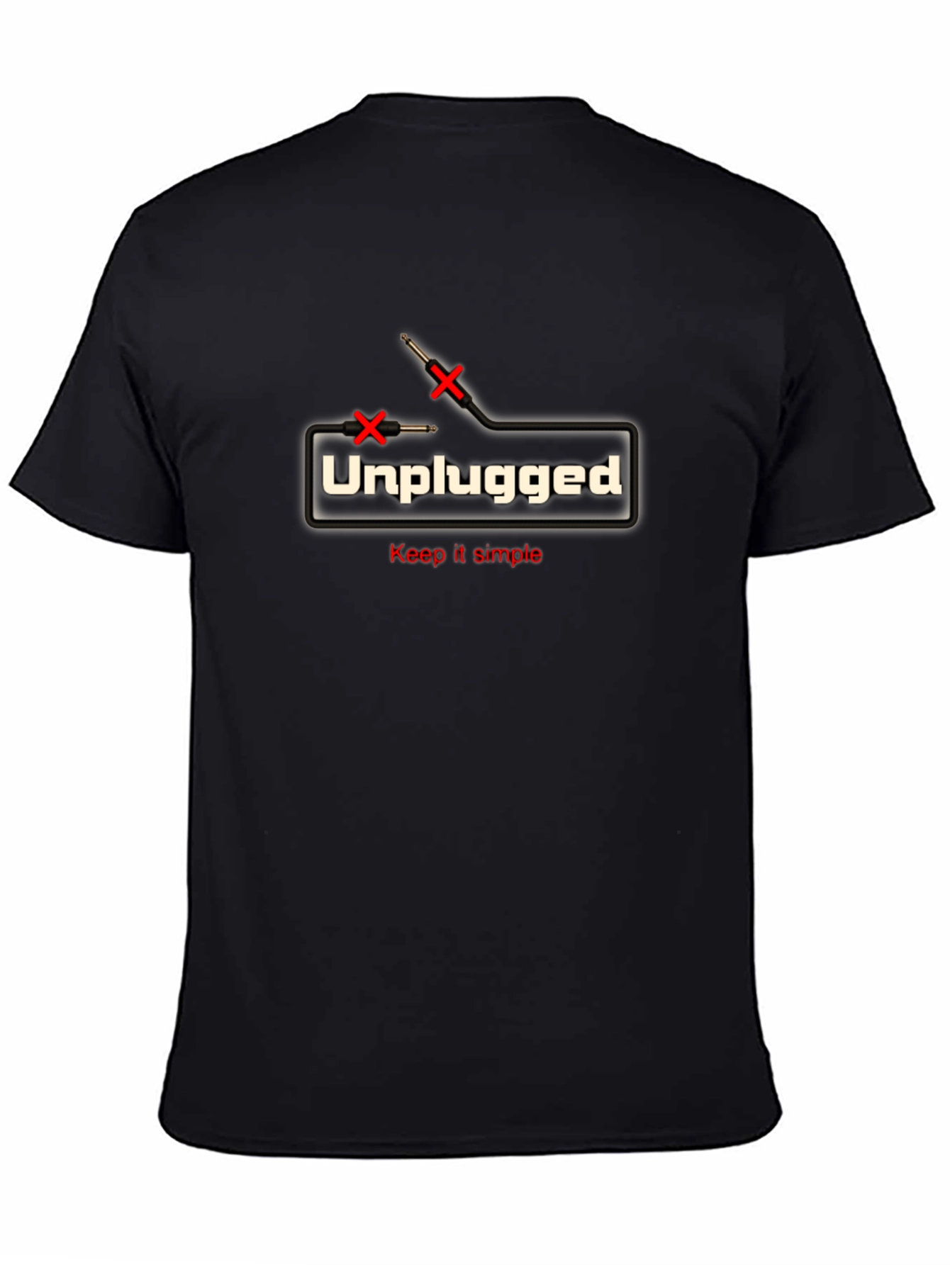Unplugged Black Graphic Tee - Keep It Simple