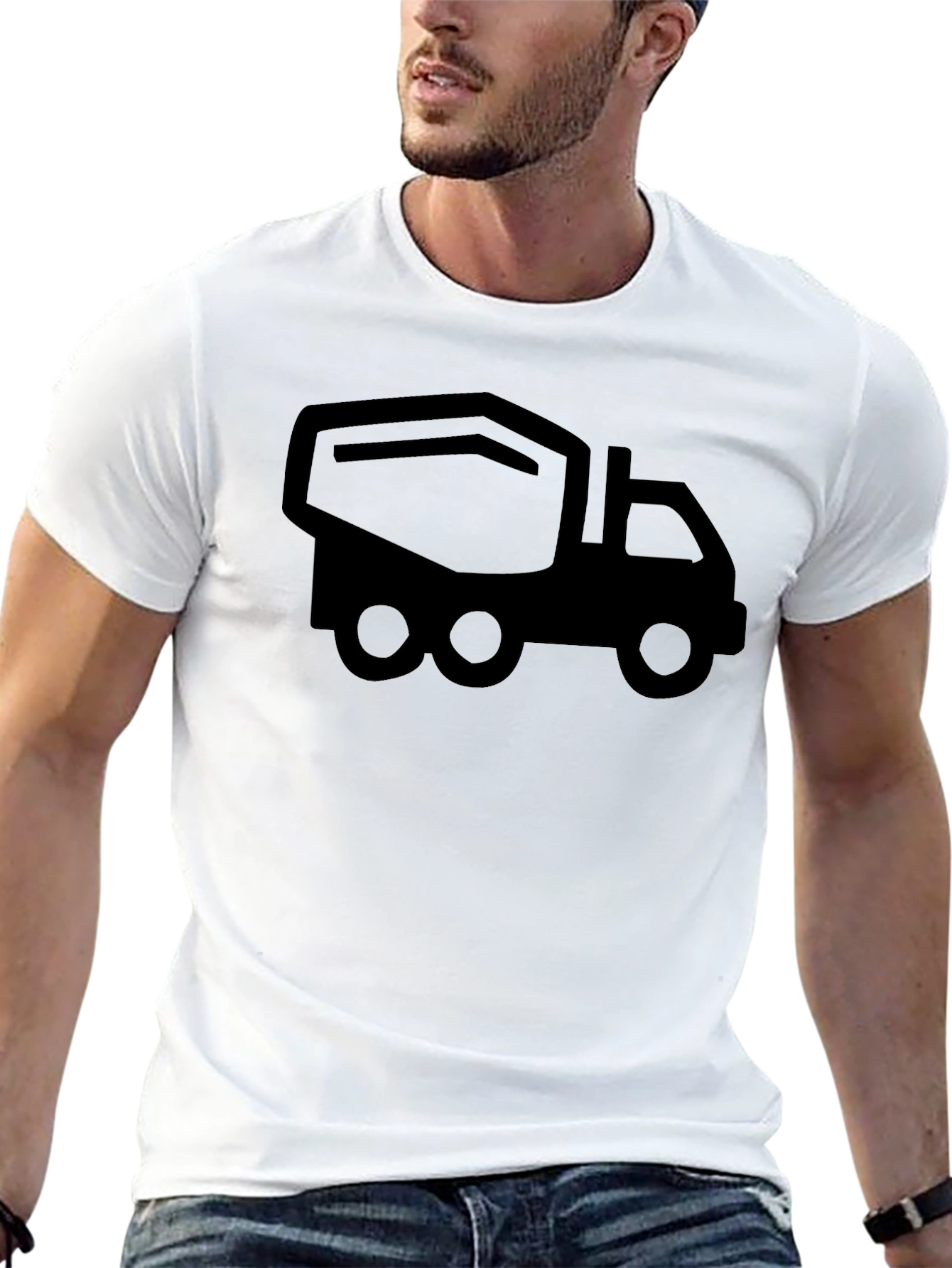 Black Cement Mixer Truck T-Shirt - Construction Vehicle Tee