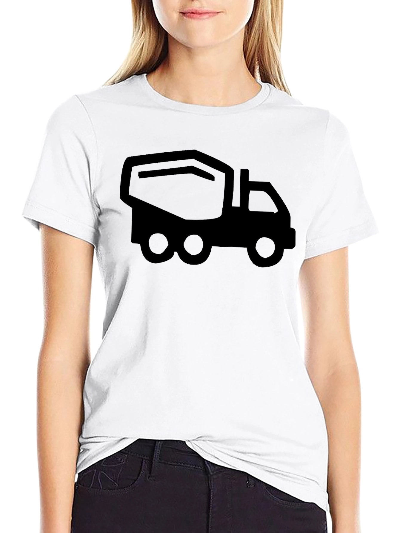Black Cement Mixer Truck T-Shirt - Construction Vehicle Tee