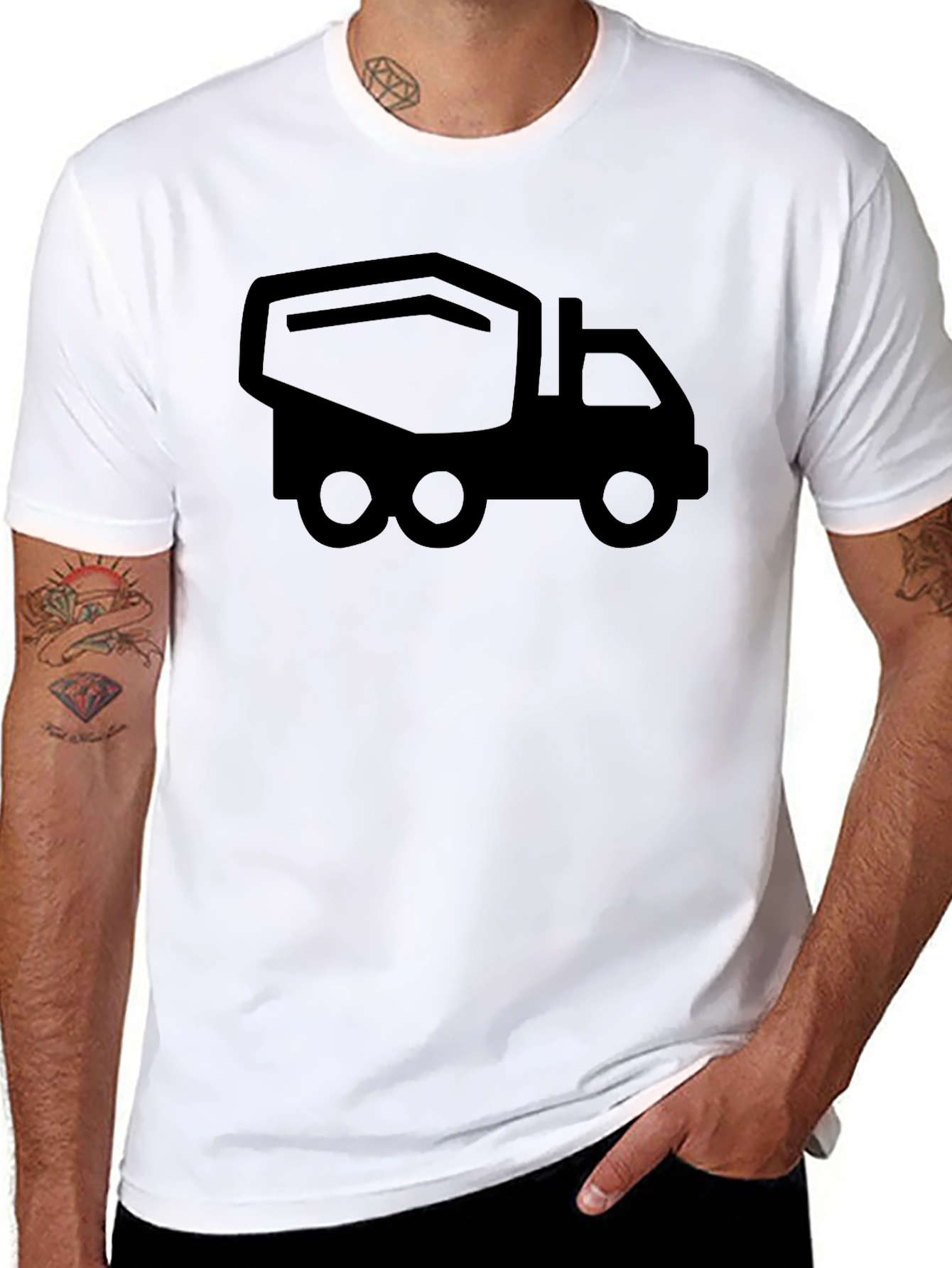 Black Cement Mixer Truck T-Shirt - Construction Vehicle Tee