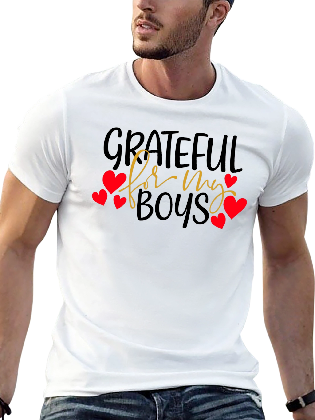 Grateful For My Boys T-Shirt -  Heart Accents