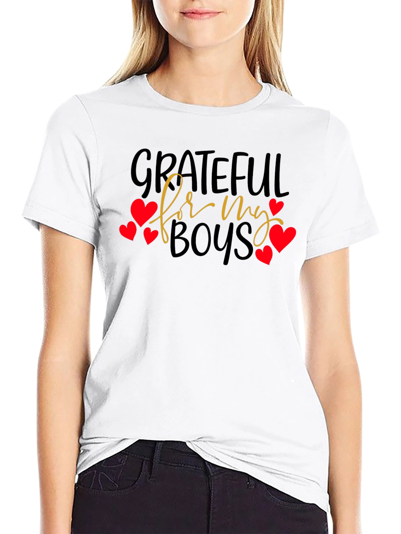 Grateful For My Boys T-Shirt -  Heart Accents