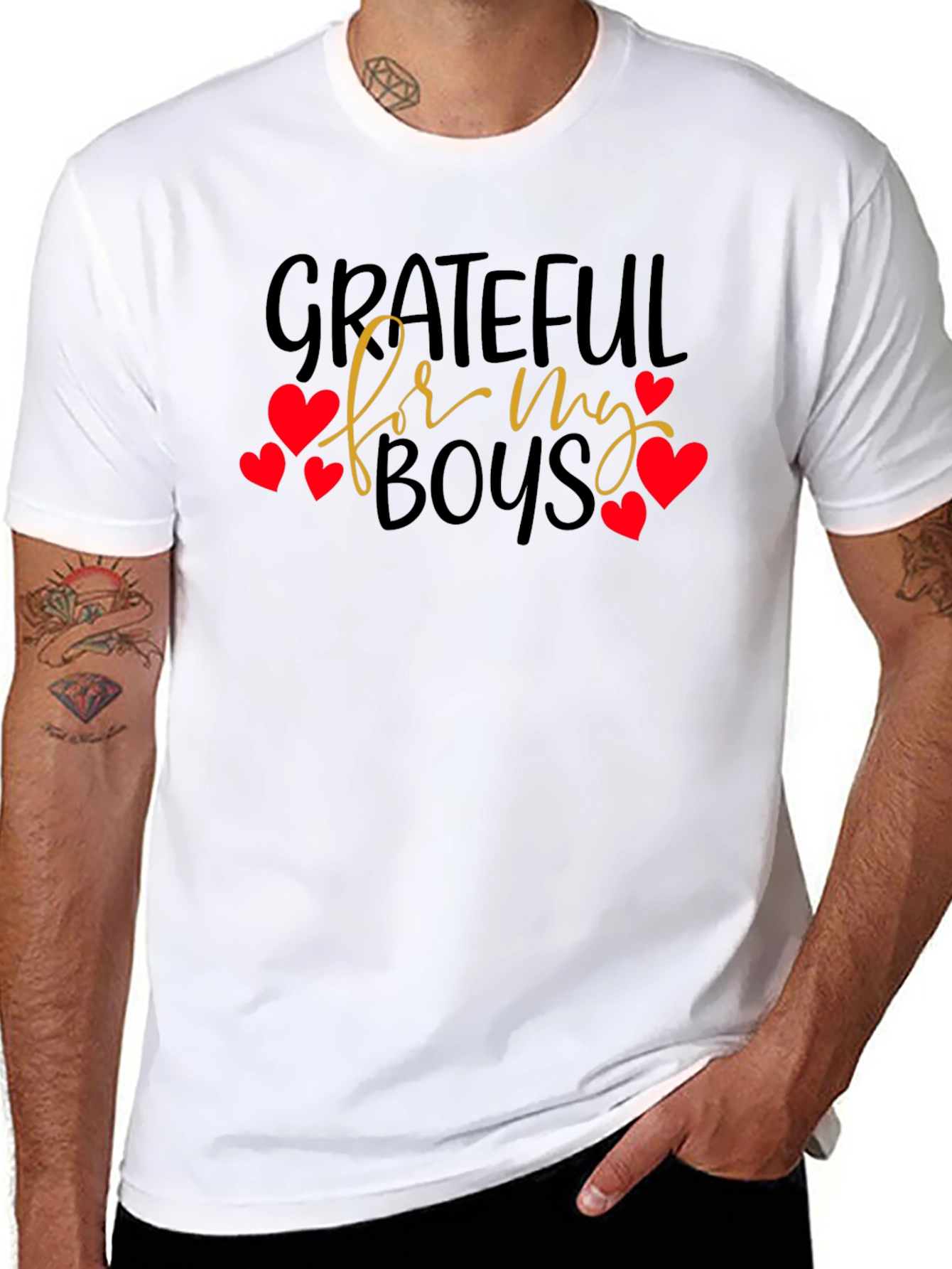 Grateful For My Boys T-Shirt -  Heart Accents