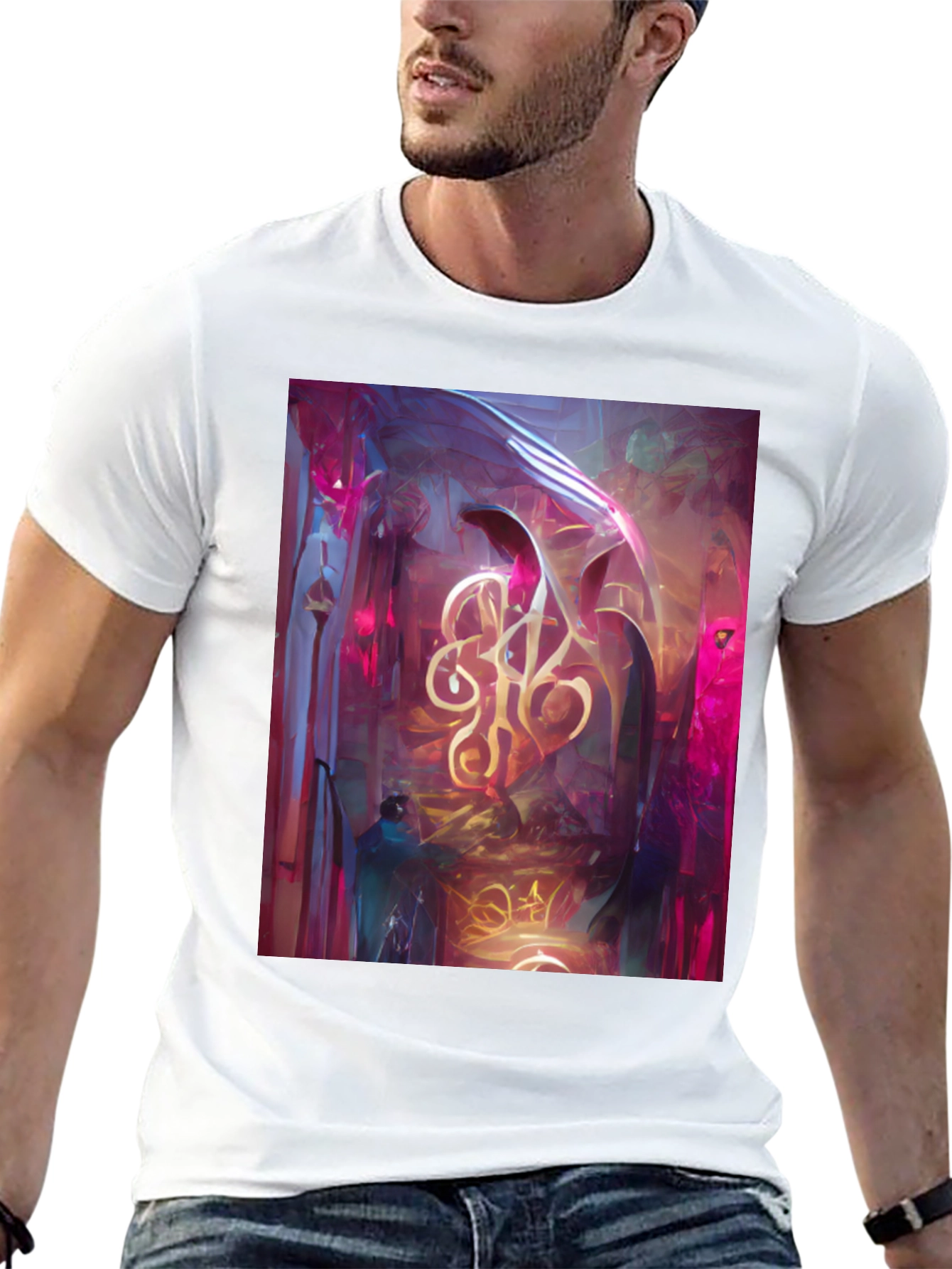 Abstract Art Print Black T-Shirt