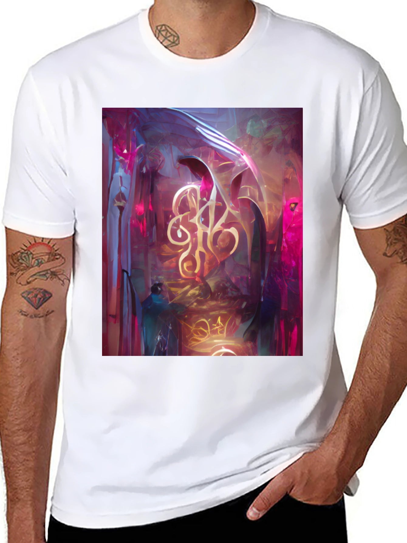 Abstract Art Print Black T-Shirt