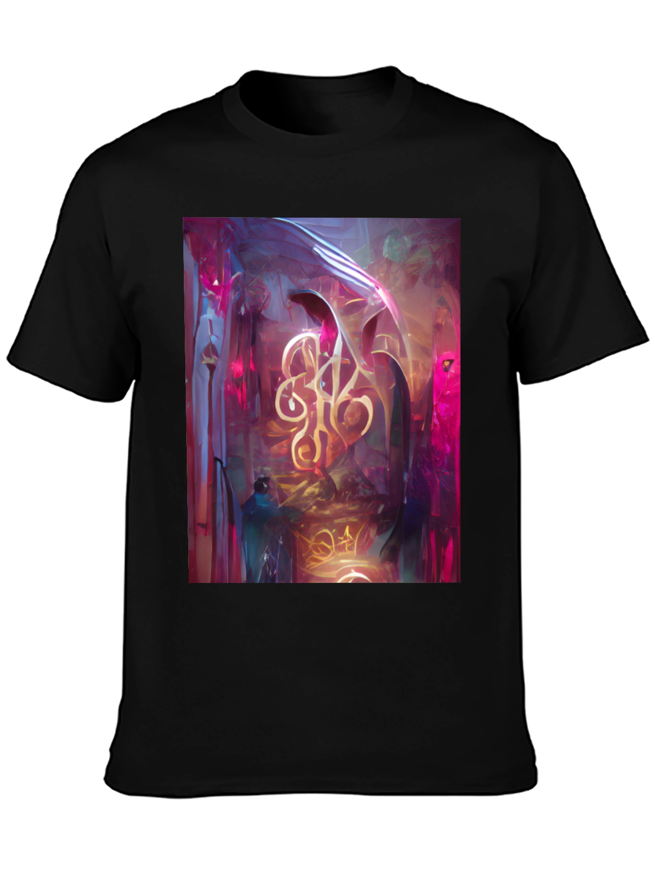 Abstract Art Print Black T-Shirt