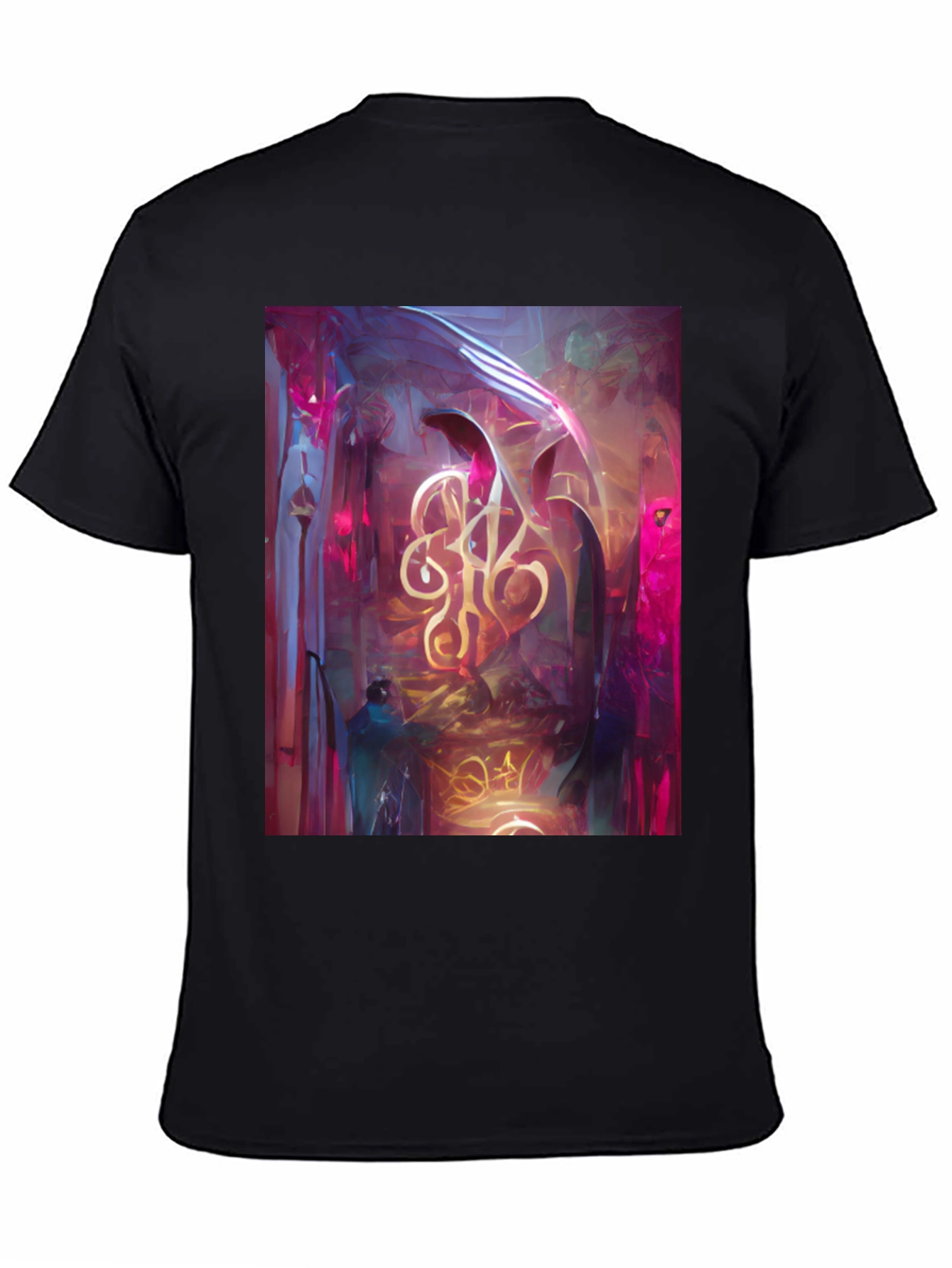 Abstract Art Print Black T-Shirt