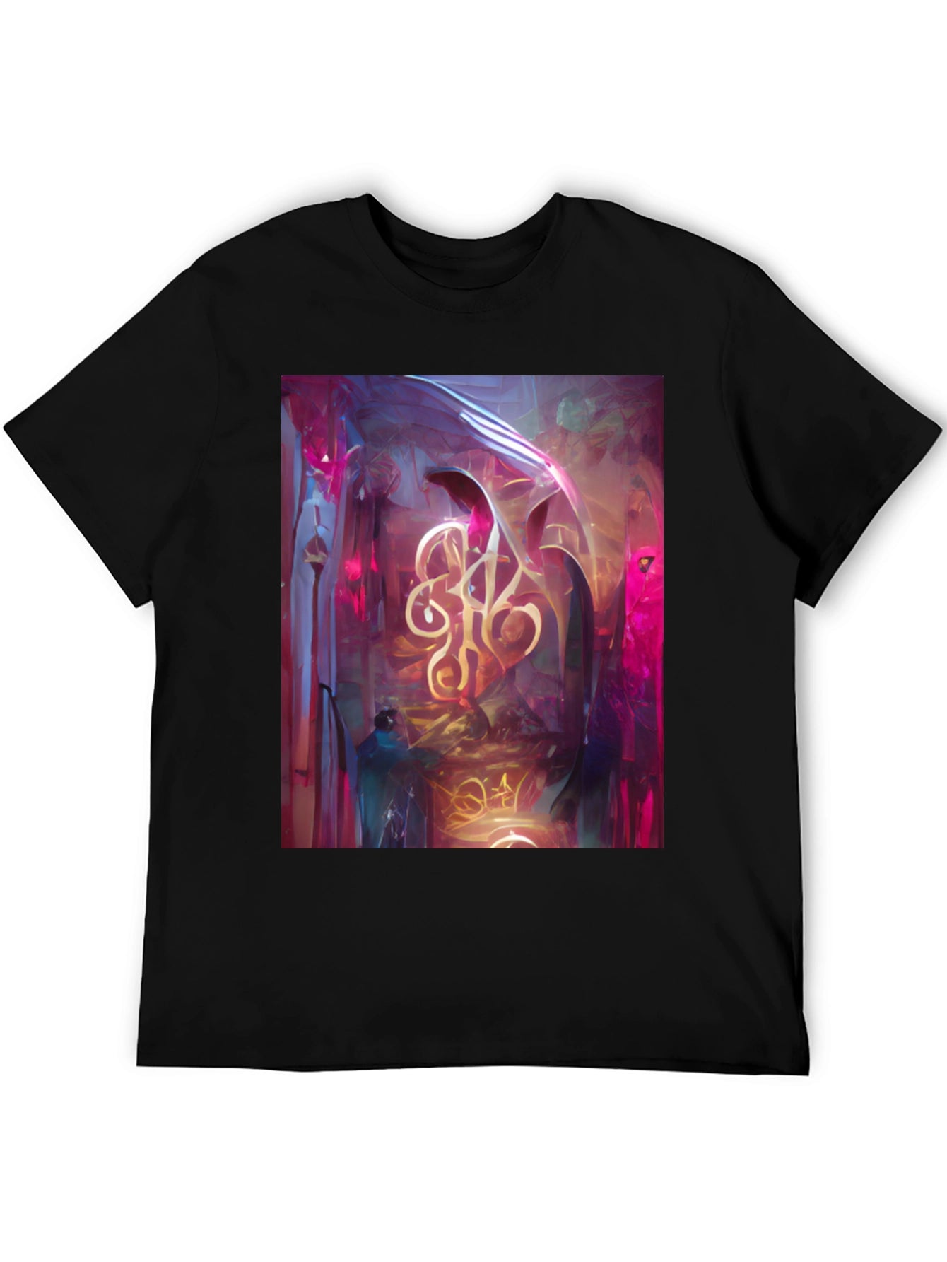Abstract Art Print Black T-Shirt