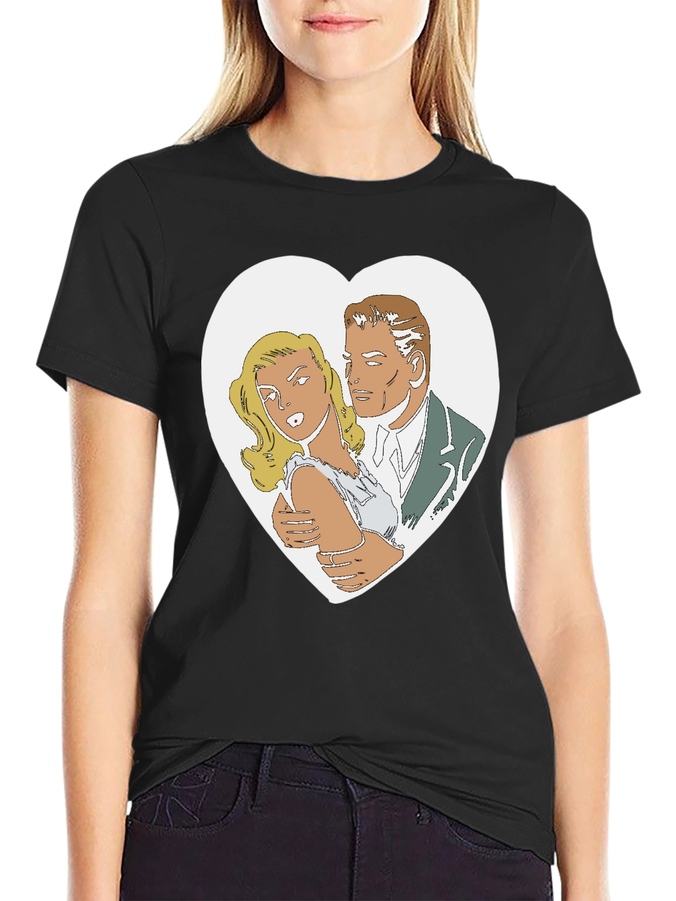 Retro Romance Graphic T-Shirt - Classic Comic Style