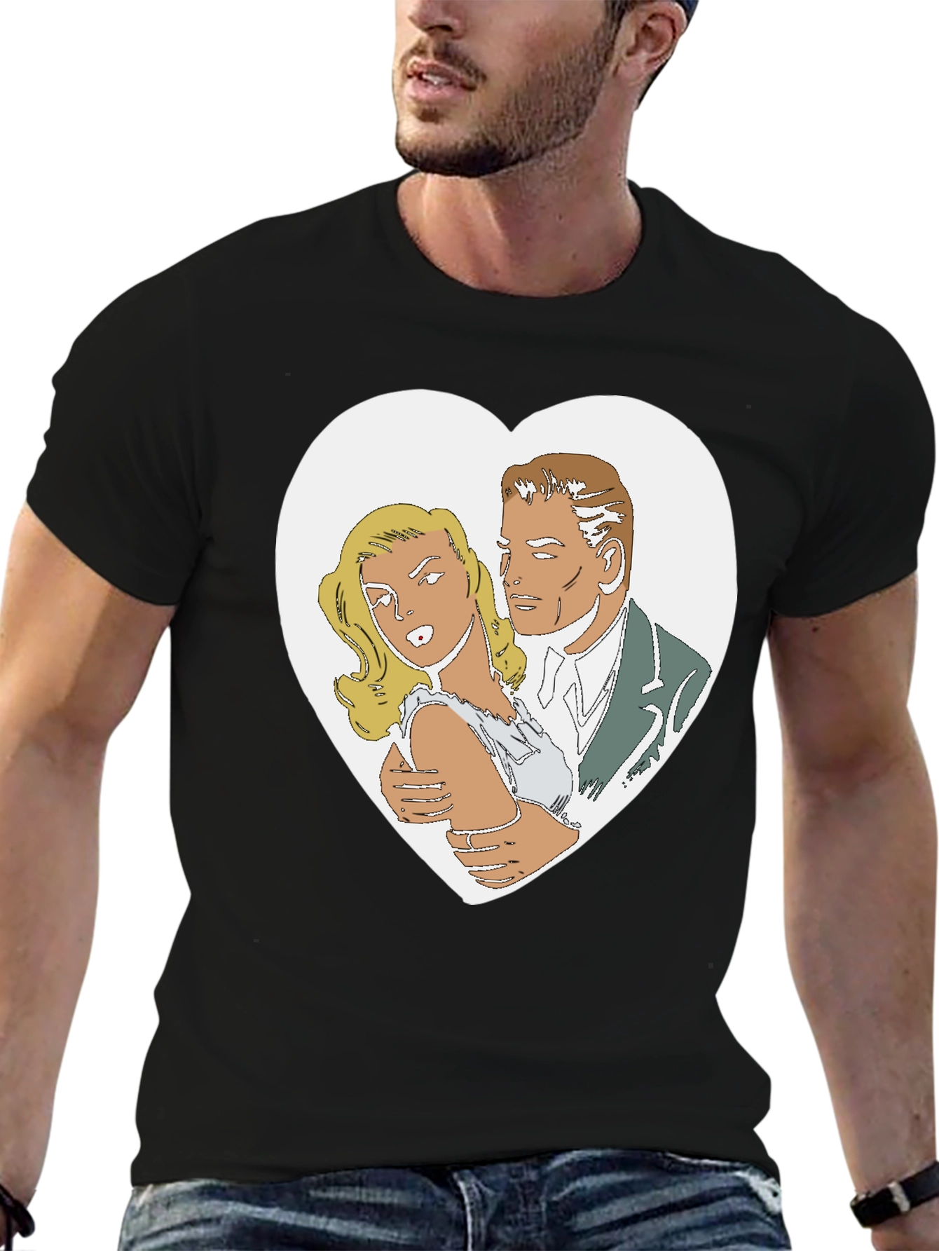 Retro Romance Graphic T-Shirt - Classic Comic Style