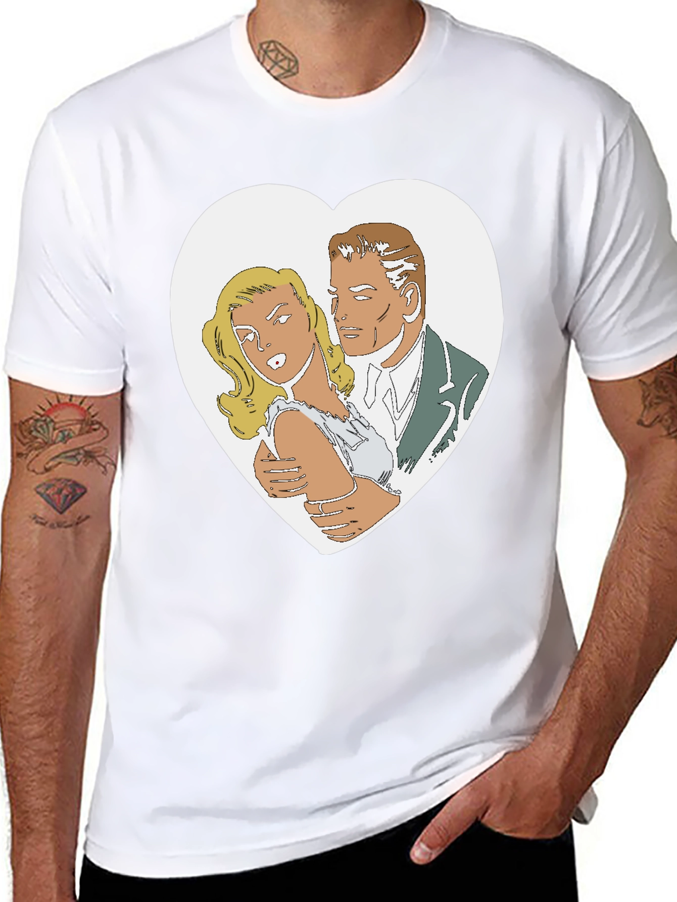 Retro Romance Graphic T-Shirt - Classic Comic Style