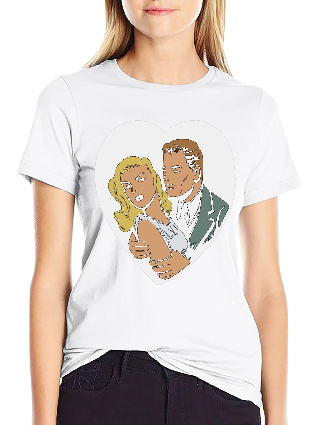 Retro Romance Graphic T-Shirt - Classic Comic Style
