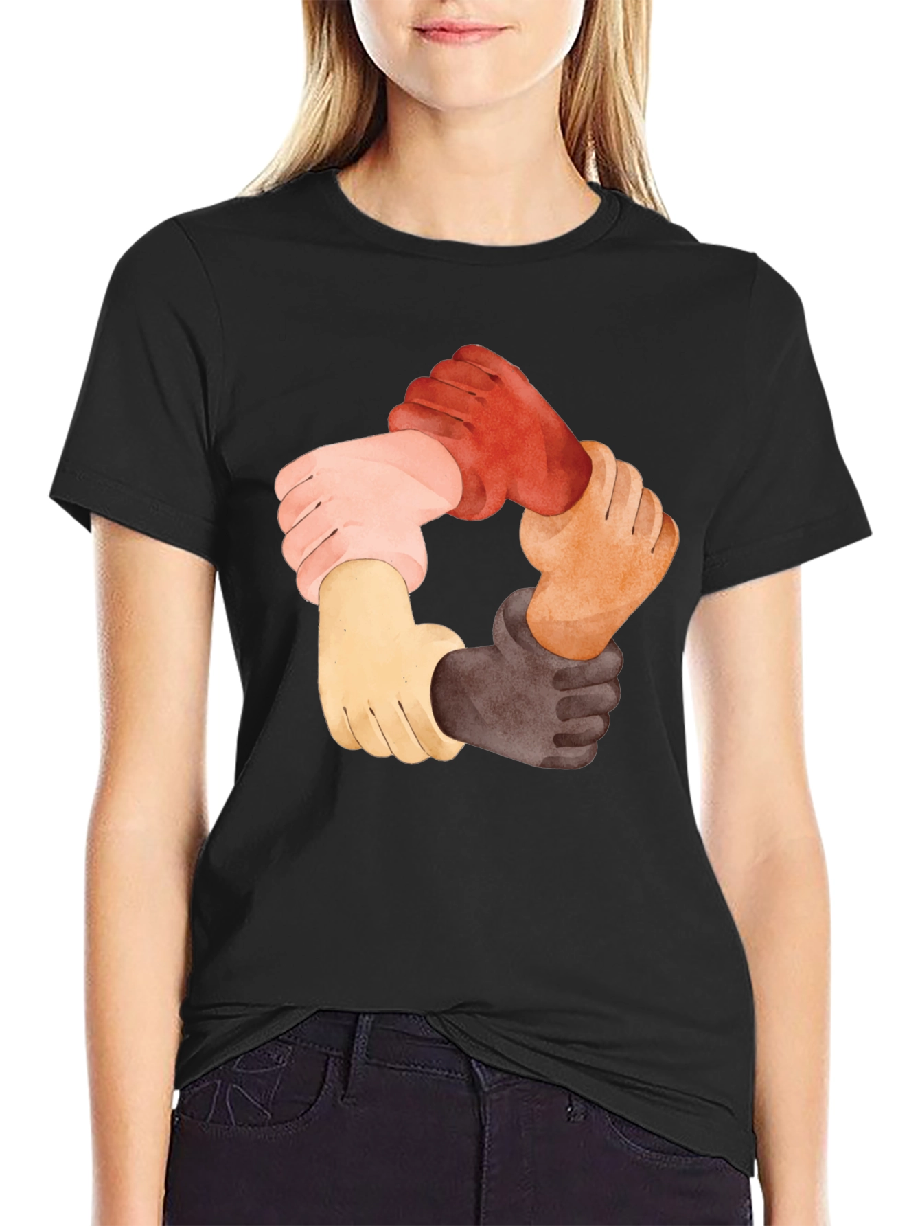 Unity Hands Graphic Tee - Black