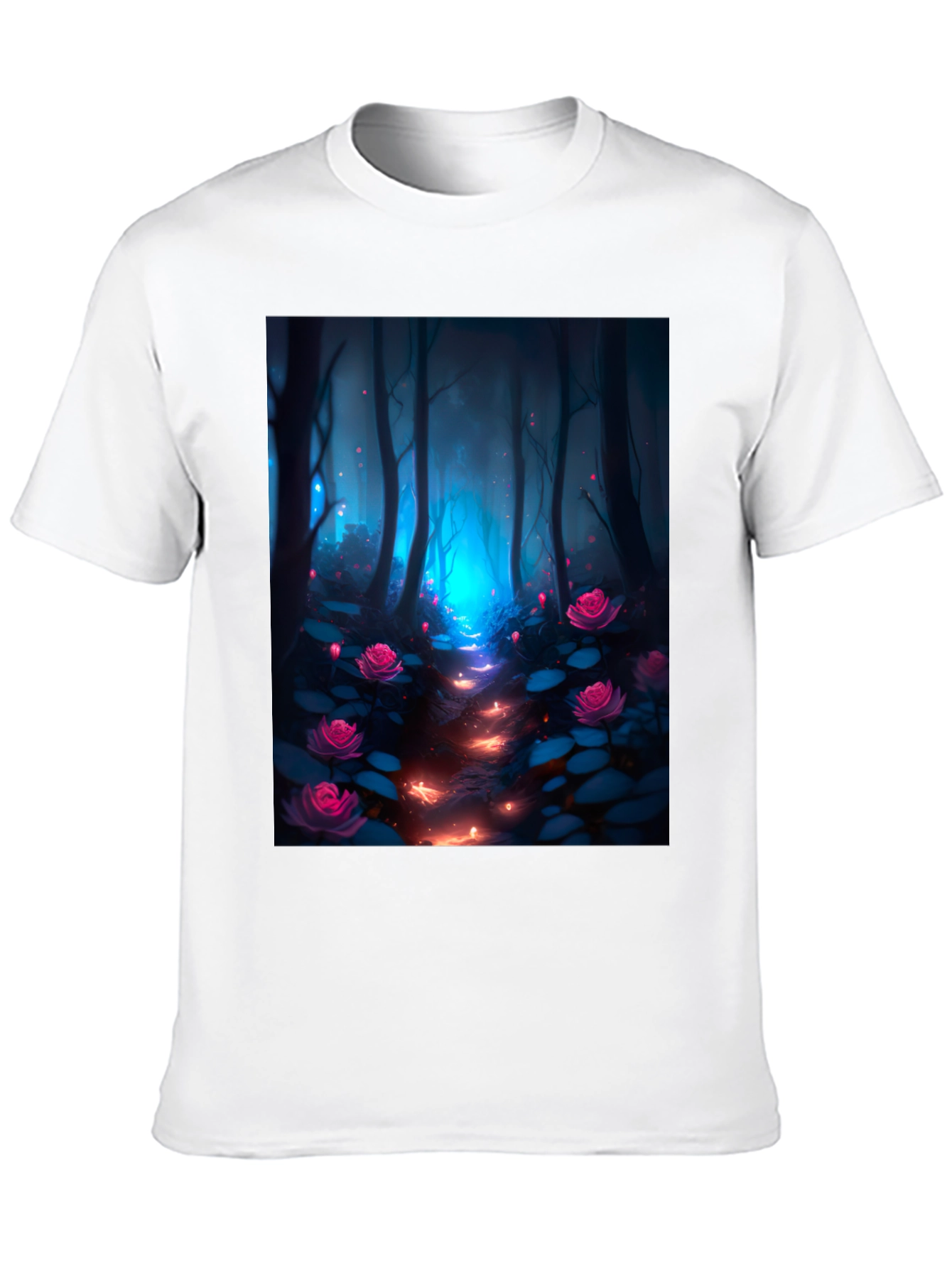 Enchanted Forest Graphic Tee - Black Cotton Blend
