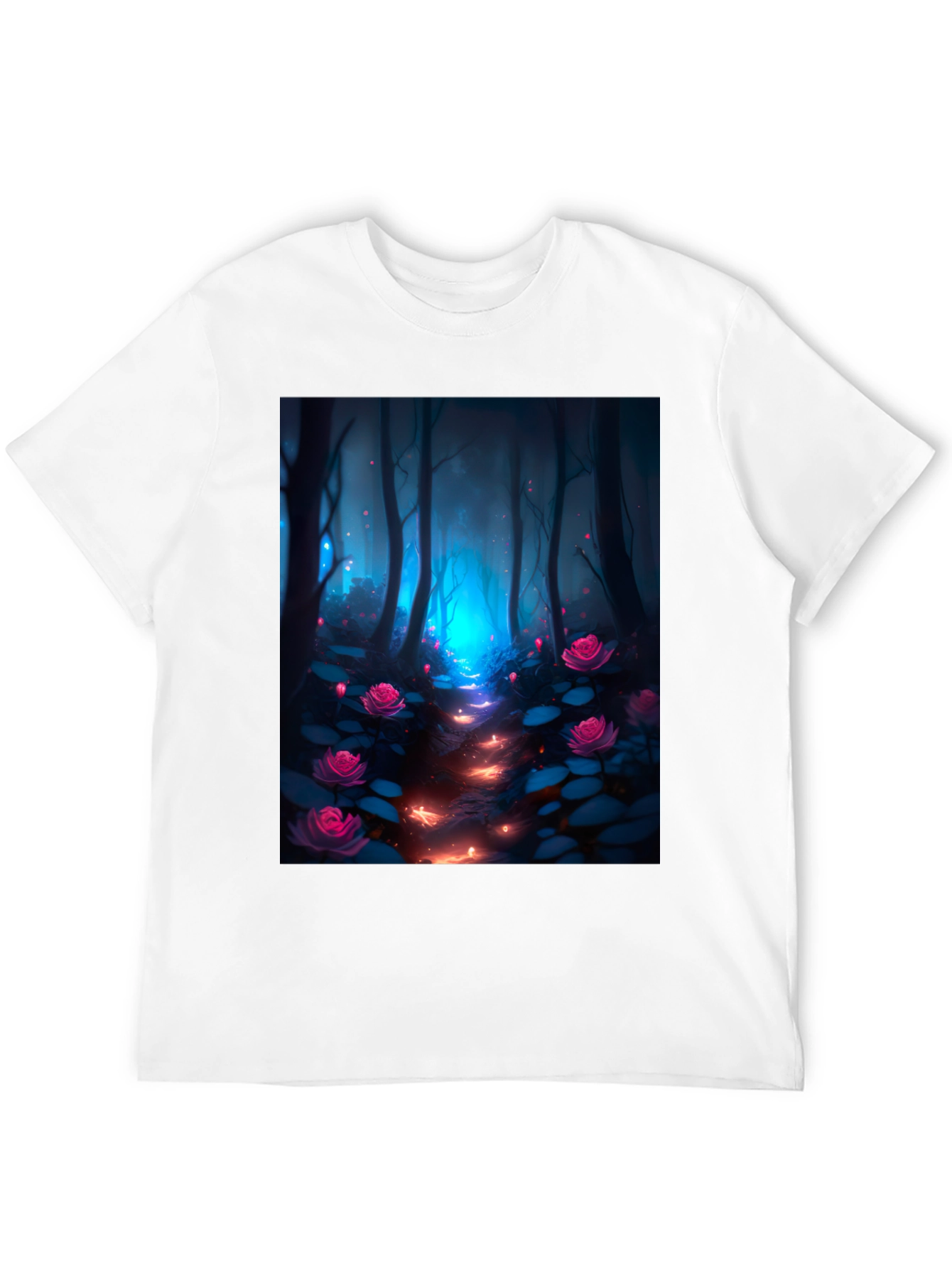 Enchanted Forest Graphic Tee - Black Cotton Blend