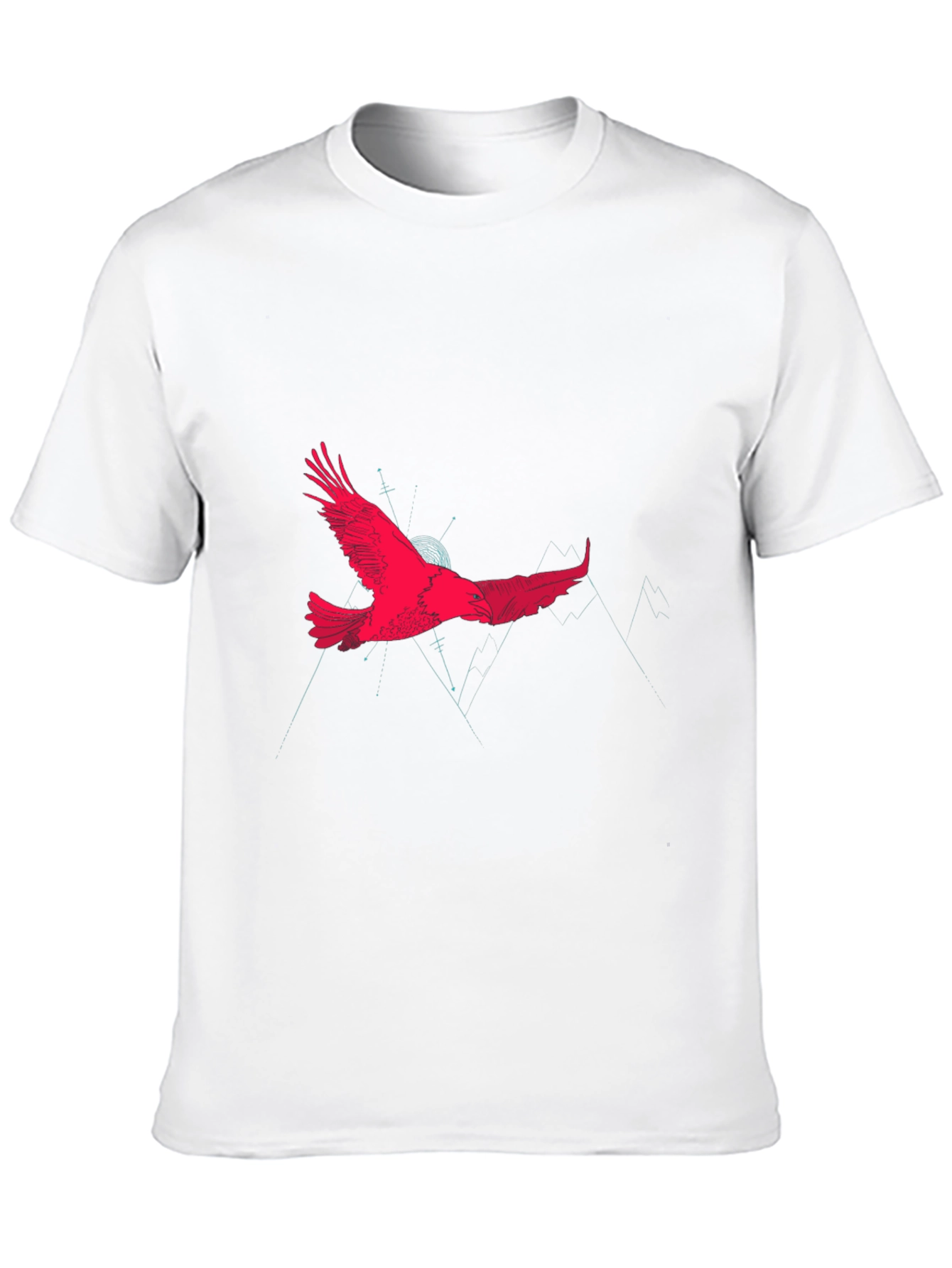 Eagle Graphic Print Crew Neck Tee - Black