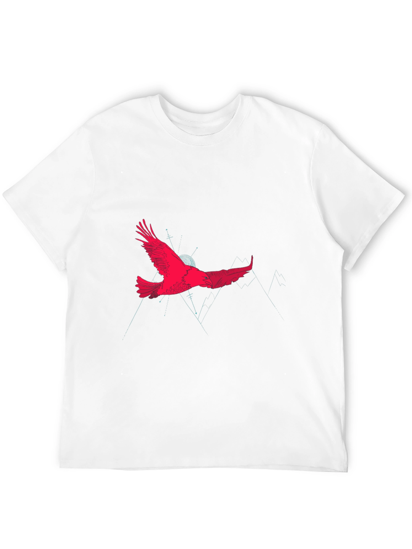 Eagle Graphic Print Crew Neck Tee - Black