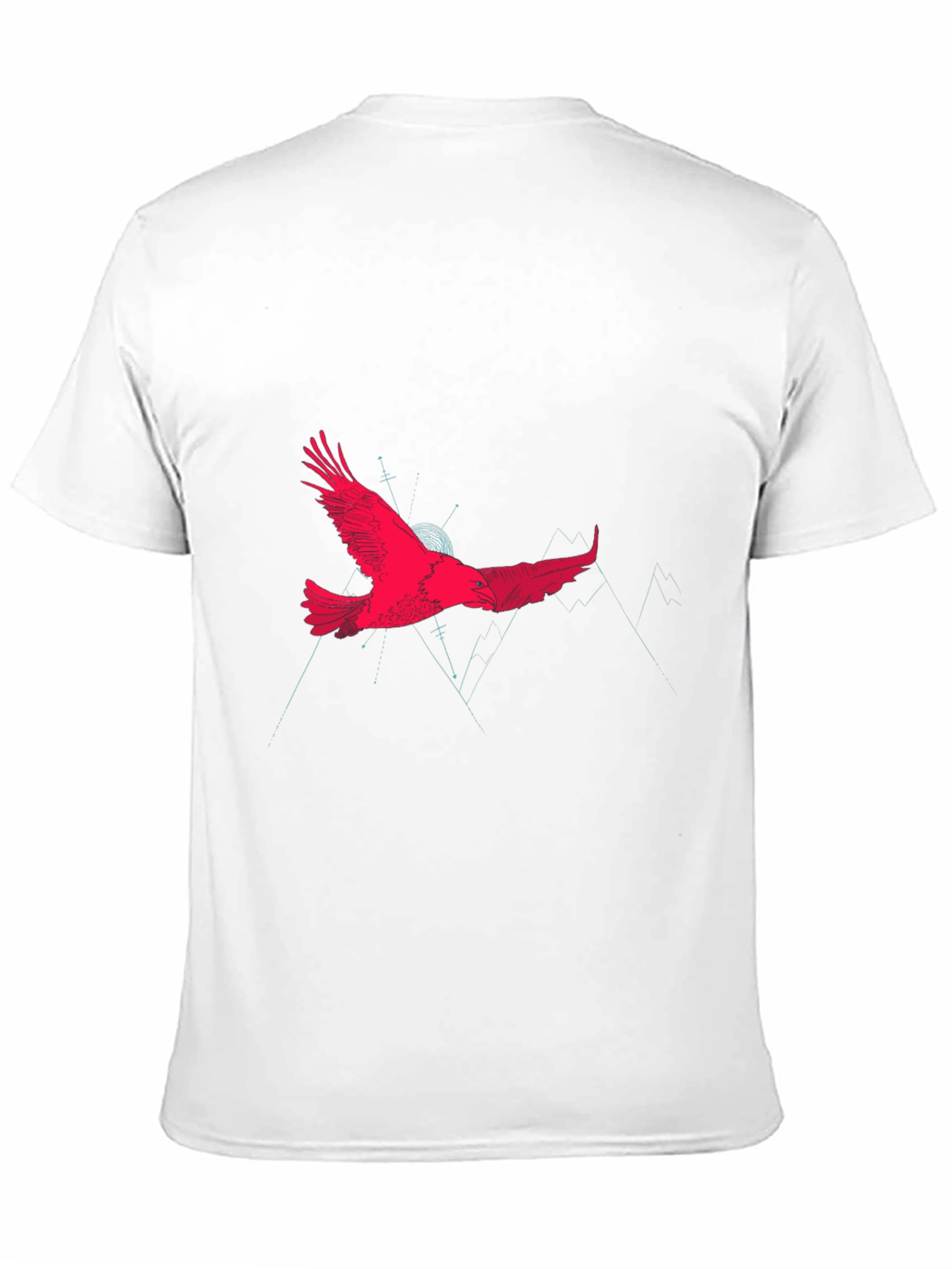 Eagle Graphic Print Crew Neck Tee - Black